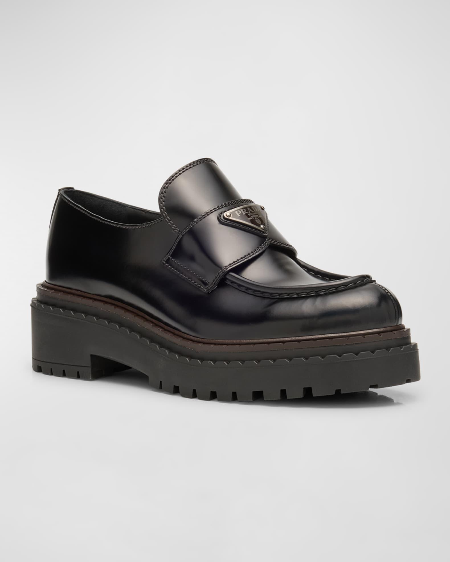 Chocolate Calfskin Platform Loafers Product Image