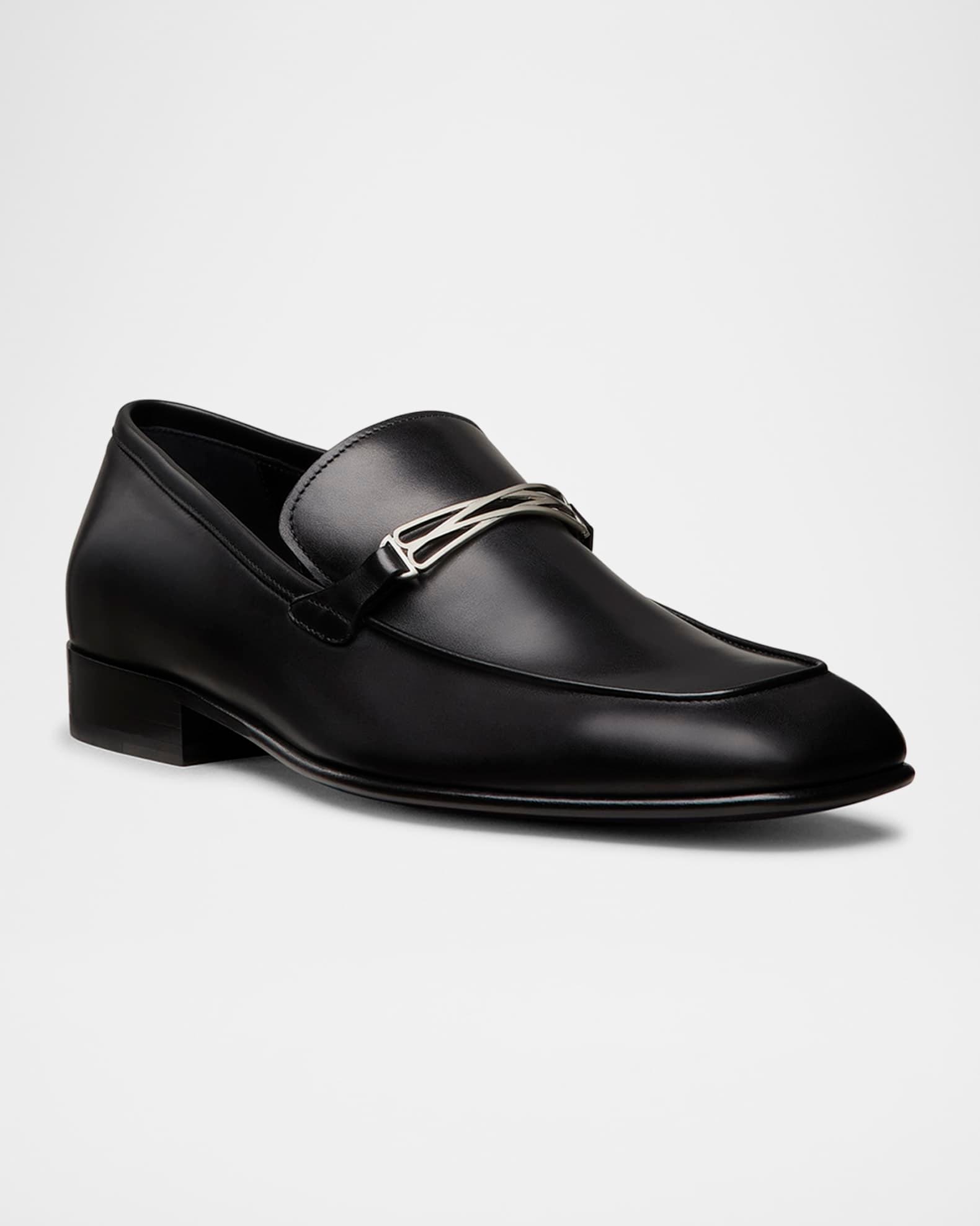 Men's Ambrose Leather Lattice-Bit Loafers Product Image