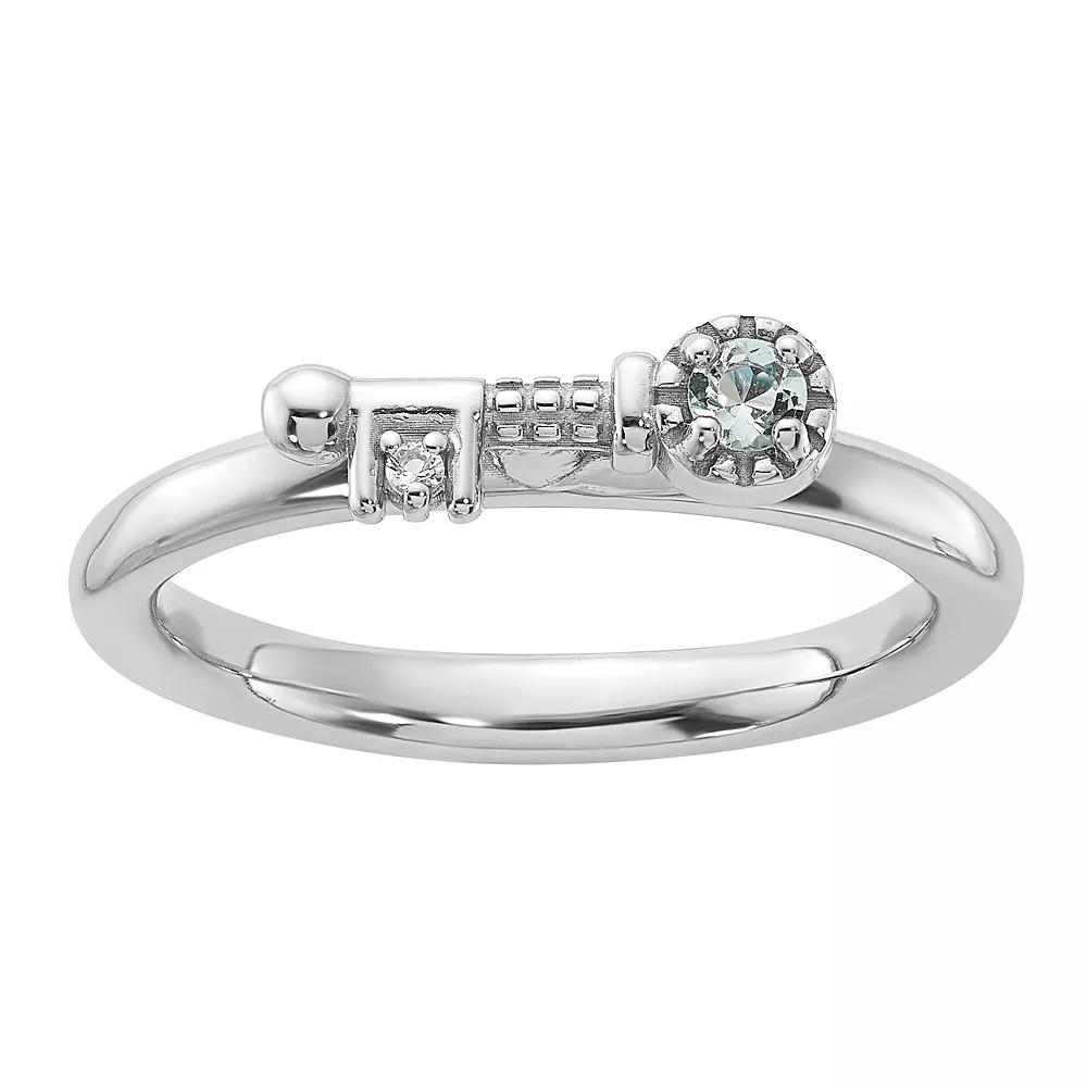 Stacks & Stones Sterling Silver Stackable Gemstone Key Ring, Women's,  Product Image