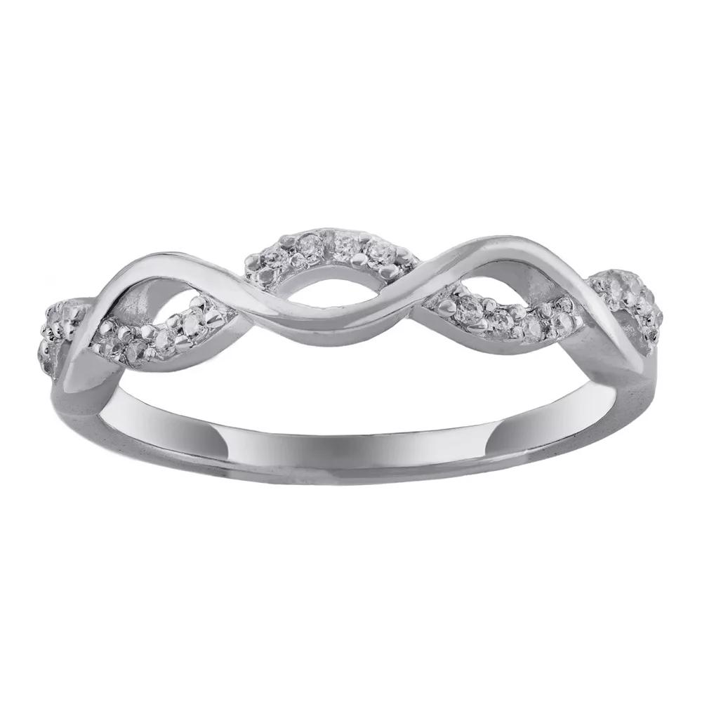Main and Sterling Sterling Silver Cubic Zirconia Infinity Band Ring, Womens Silver Tone Product Image