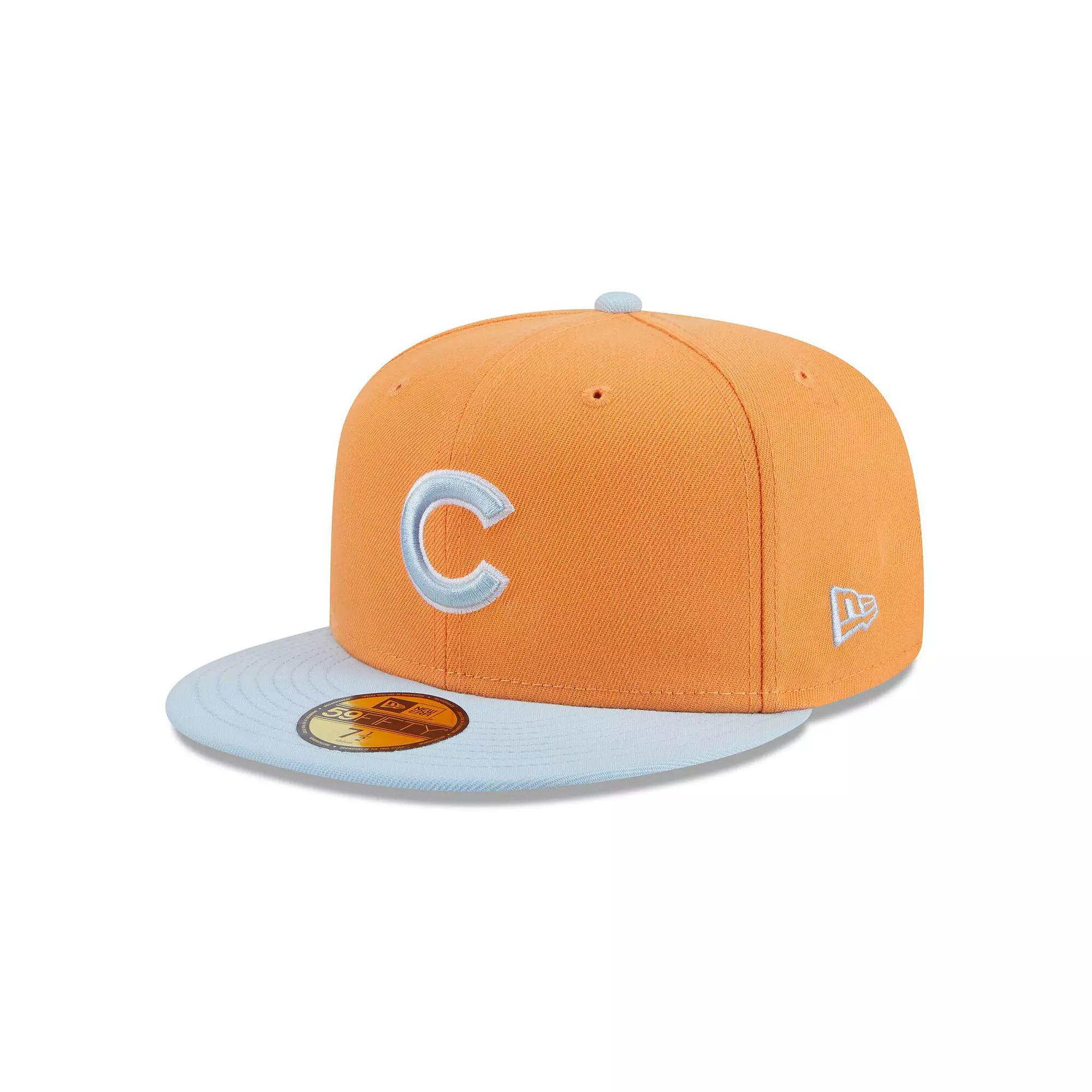 Men's New Era Orange/Light Blue Chicago Cubs Spring Color Basic Two-Tone 59FIFTY Fitted Hat,  Product Image