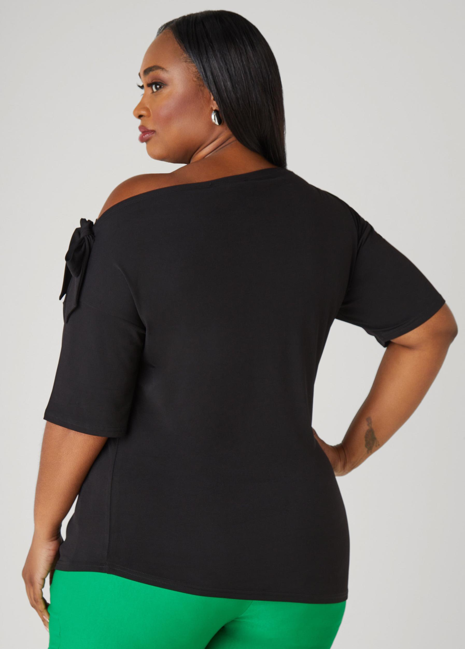 Bow Embellished One Shoulder Top Product Image