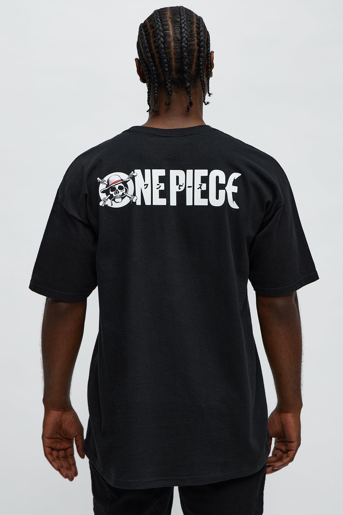 One Piece Straw Hat Ship Short Sleeve Tee - Black Male Product Image