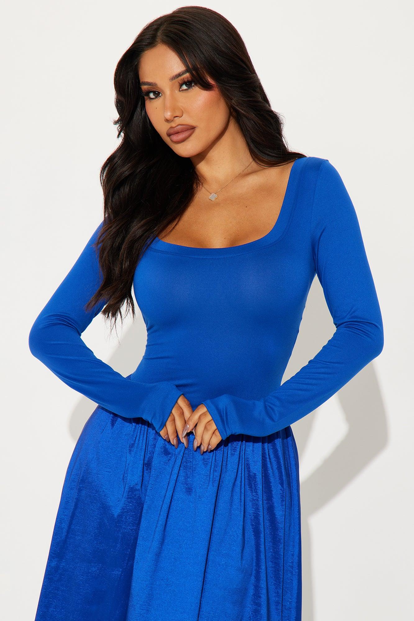 At A Glance Long Sleeve Midi Dress - Royal Product Image