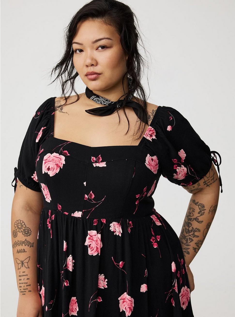 Mini Tie Puff-Sleeve Dress Product Image