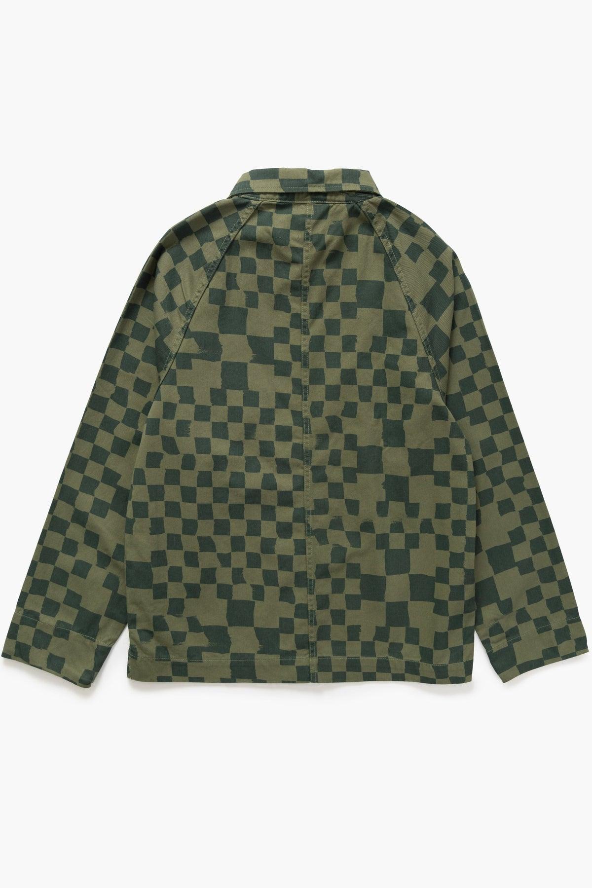 Service Works - Drill Printed Front Of House Jacket - Olive Checker Product Image