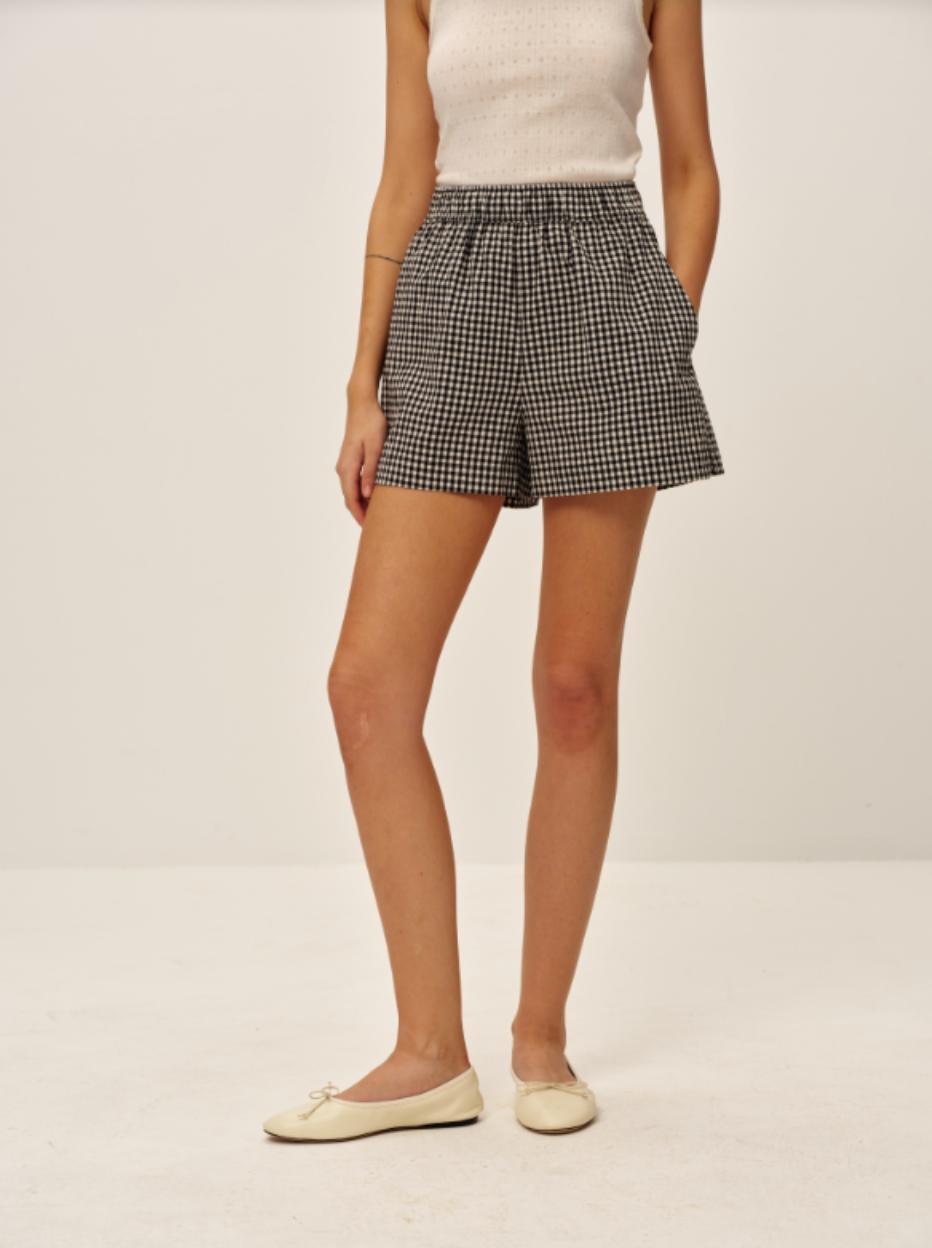 Elodie Preston Shorts Black Gingham Product Image