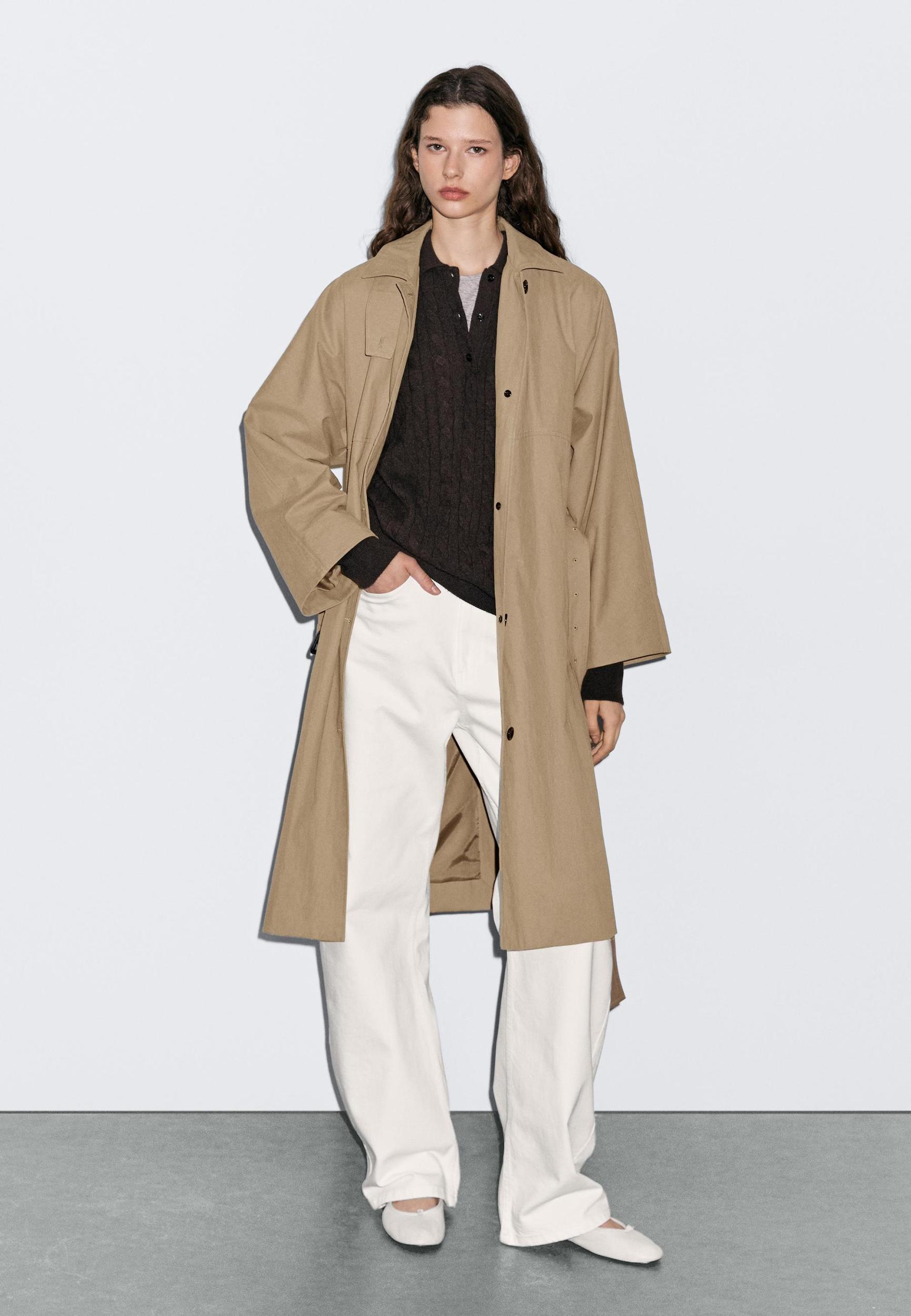 Cotton blend trench coat Product Image