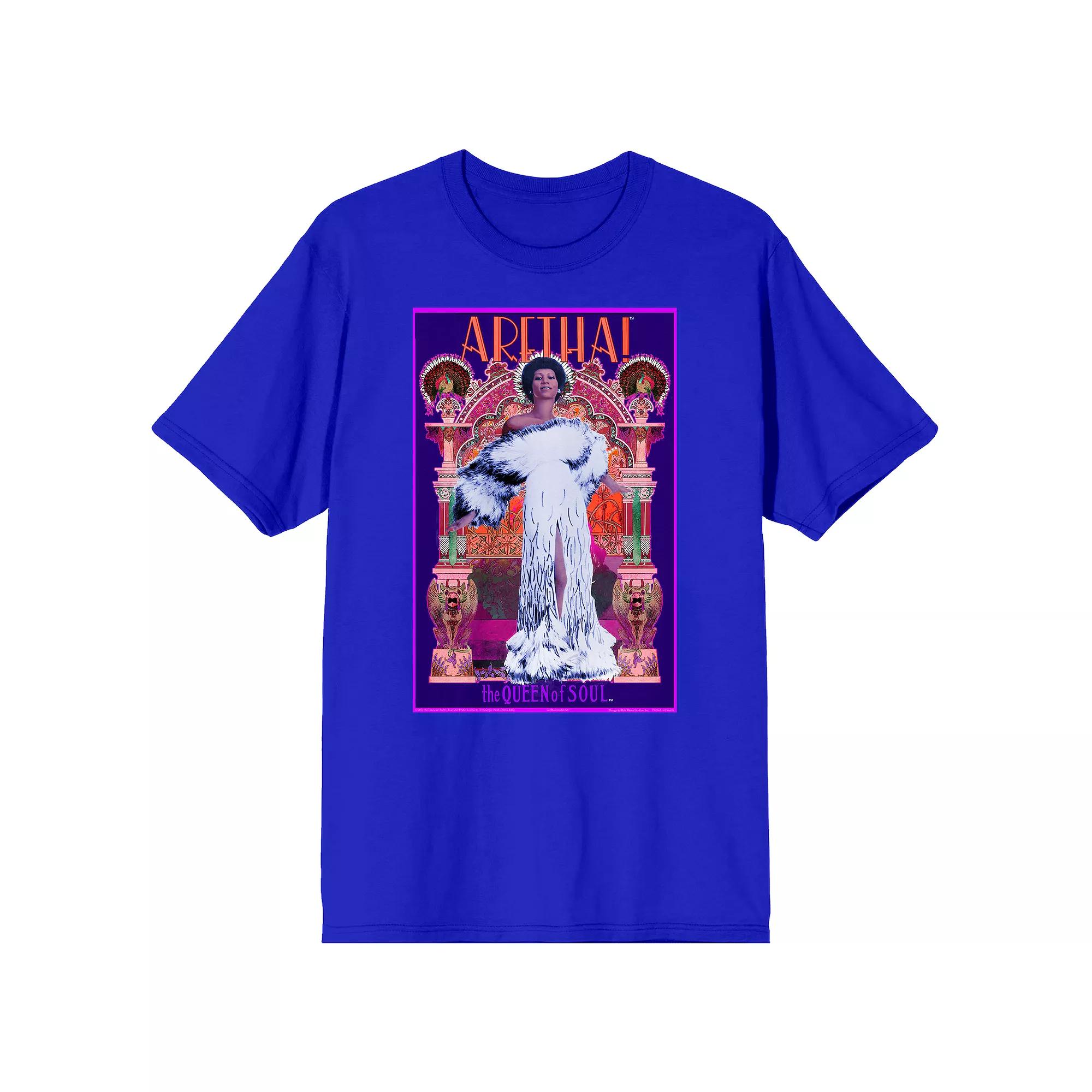 Men's Aretha Franklin Queen Of Graphic Tee, Size: XXL, Blue Product Image
