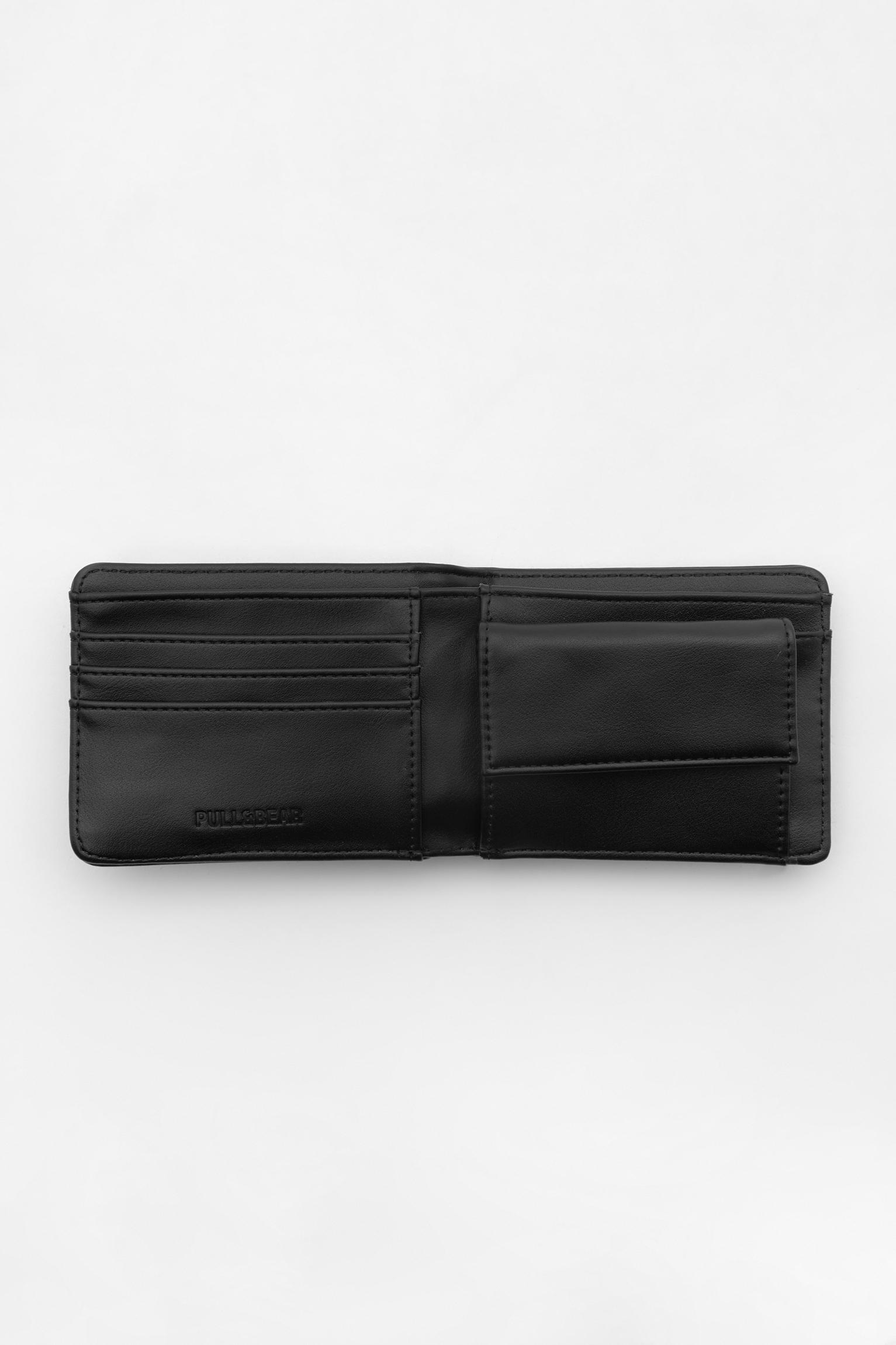 Black faux leather wallet Product Image