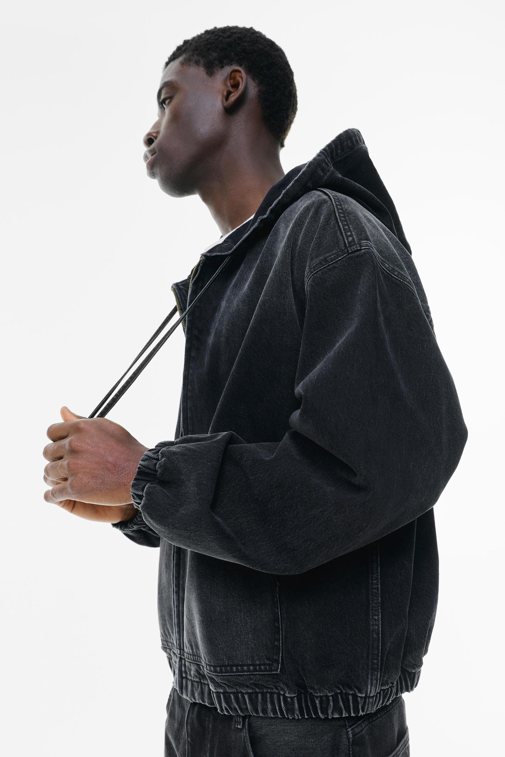 Denim hooded jacket Product Image