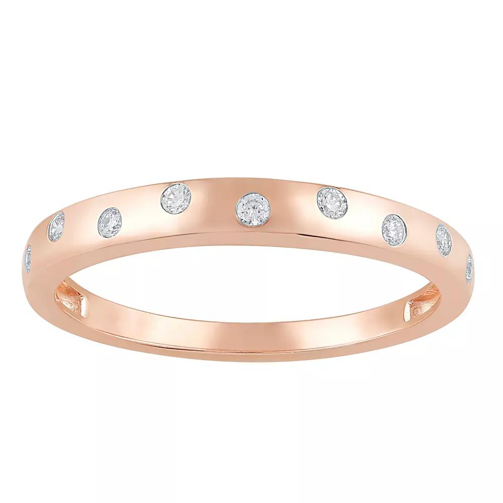 10k Rose Gold 1/10 Carat T.W. Diamond Stackable Ring, Women's, Size: 8 Product Image