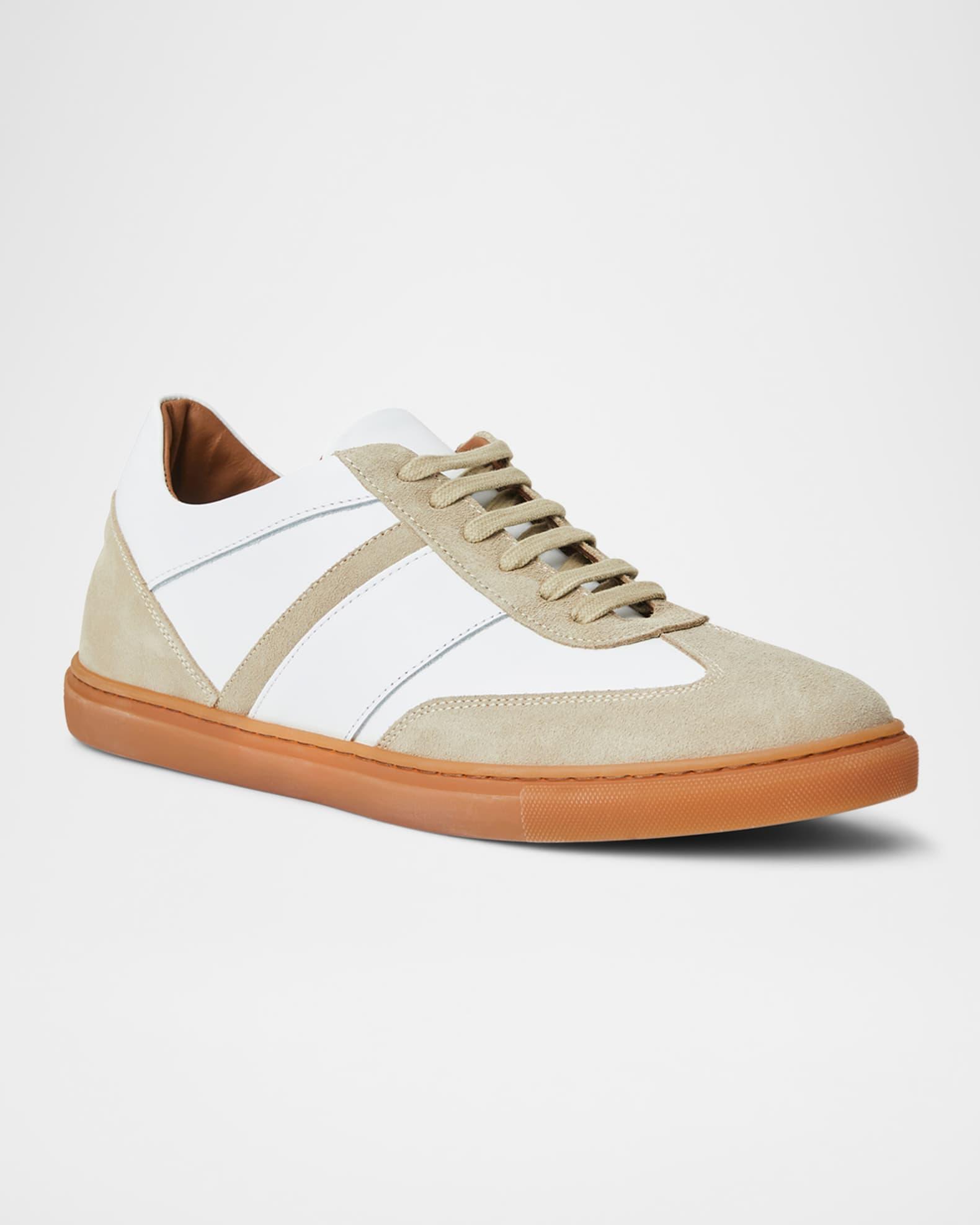 Men's Baccio Suede and Leather Low-Top Sneakers Product Image