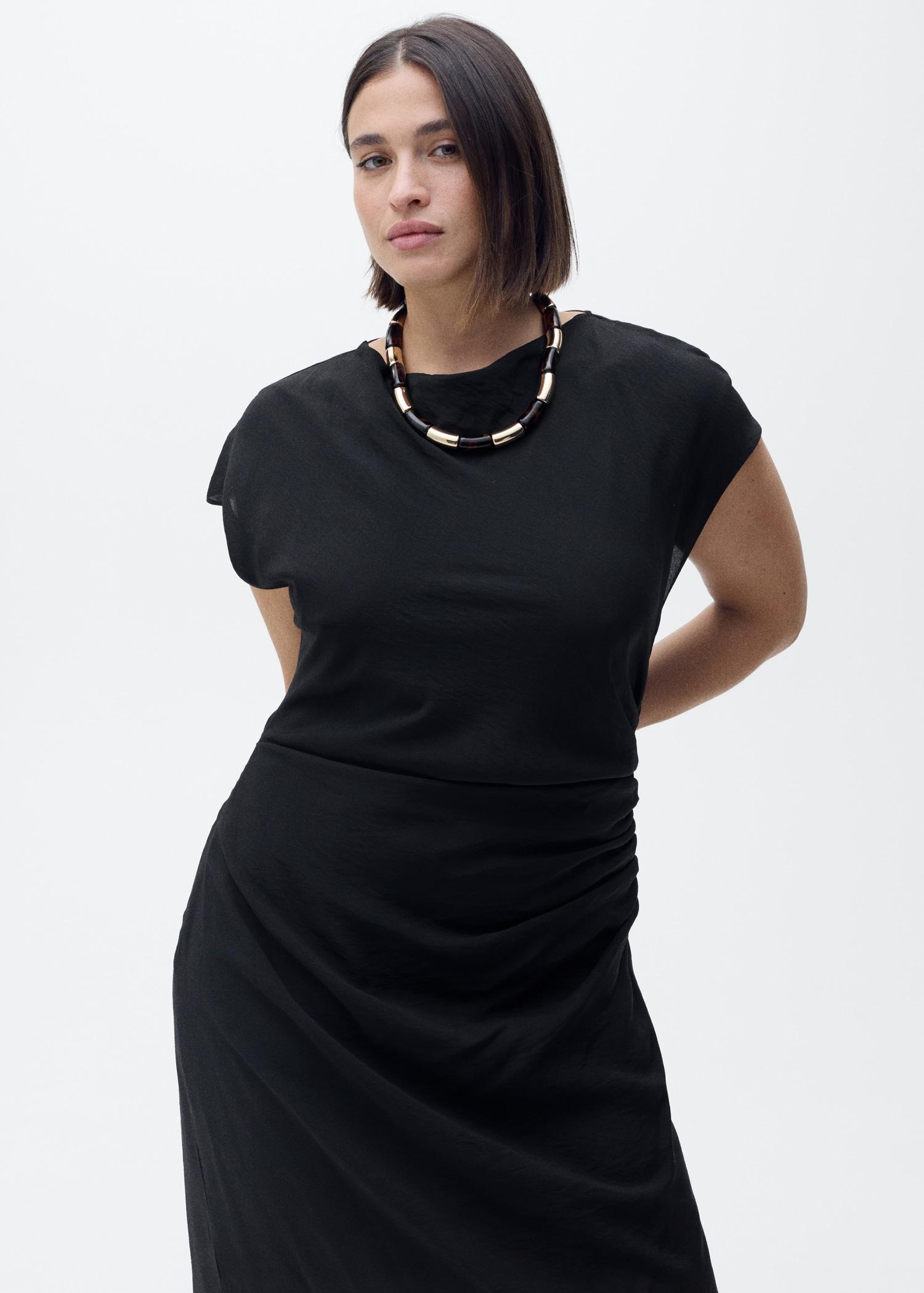 Draped straight dress - Women | MANGO USA Product Image