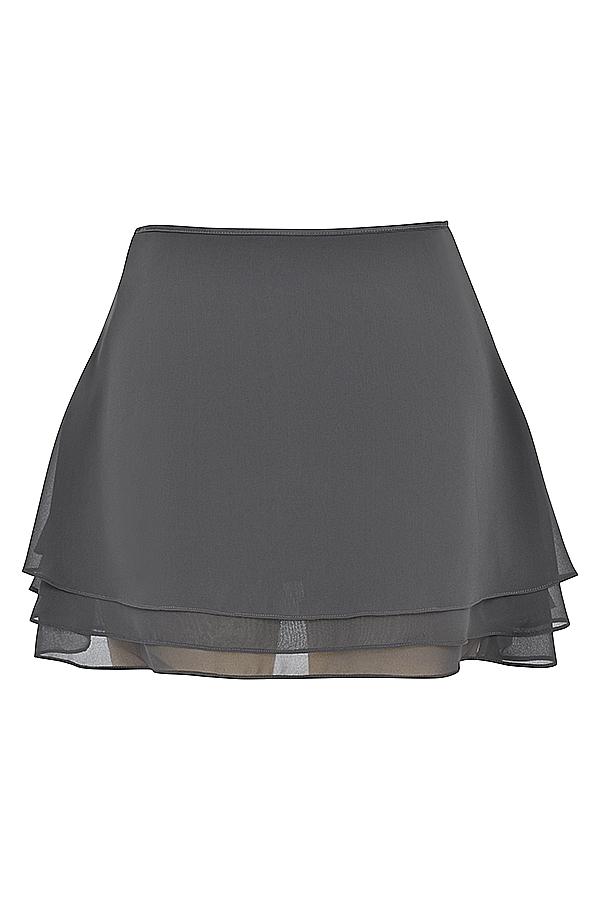 Clarice  shadow floaty layered mini skirt Product Image