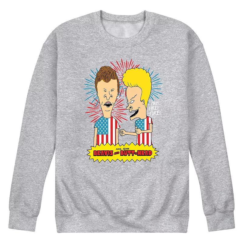 Mens Beavis And Butthead USA Firework Sweatshirt Blue Product Image