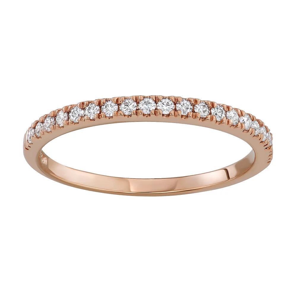 Charles & Colvard 14k Gold 1/4 Carat T.W. Lab-Created Moissanite Wedding Band, Women's,  Product Image