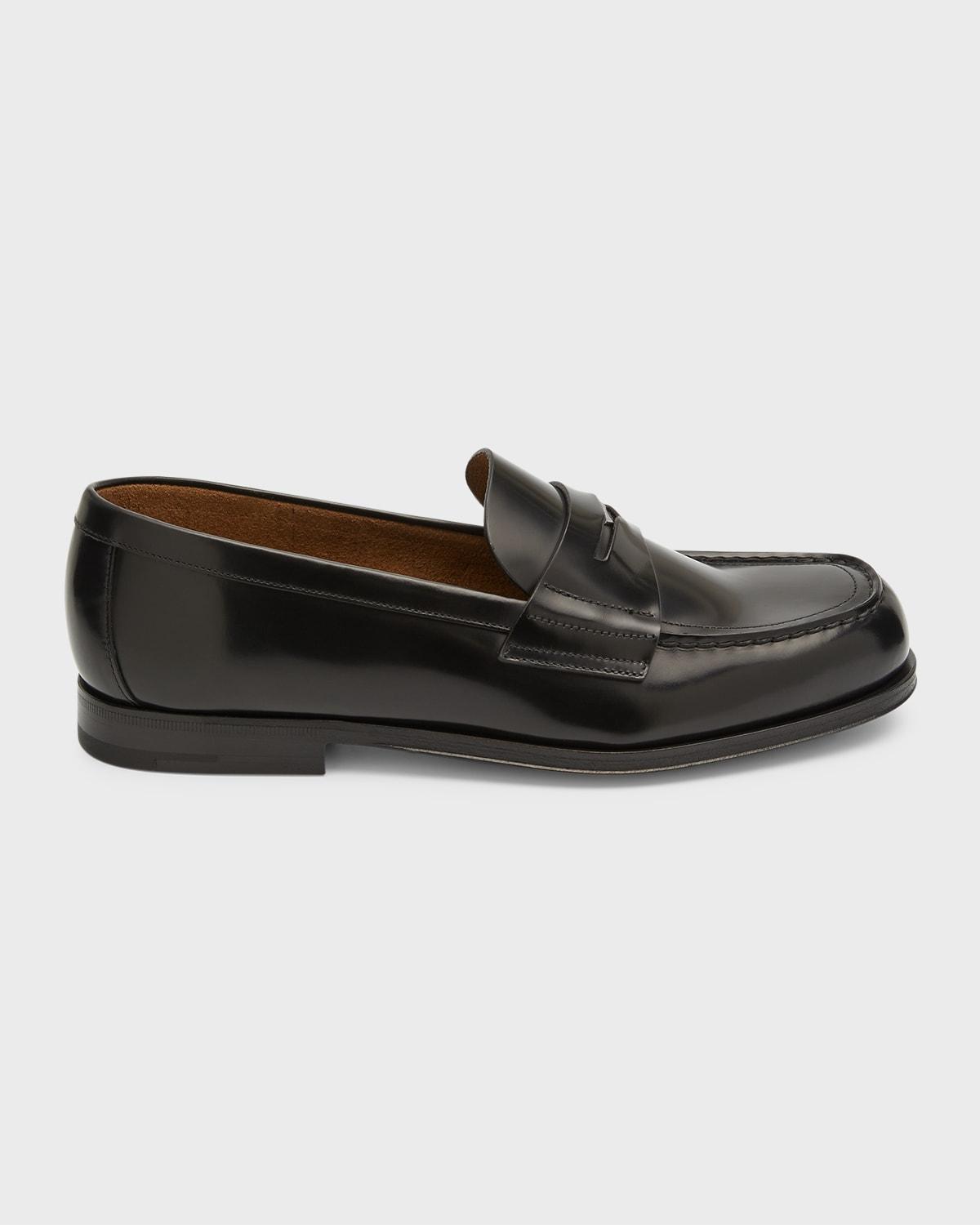 Men's Spazzolato Triangle Logo Penny Loafers Product Image