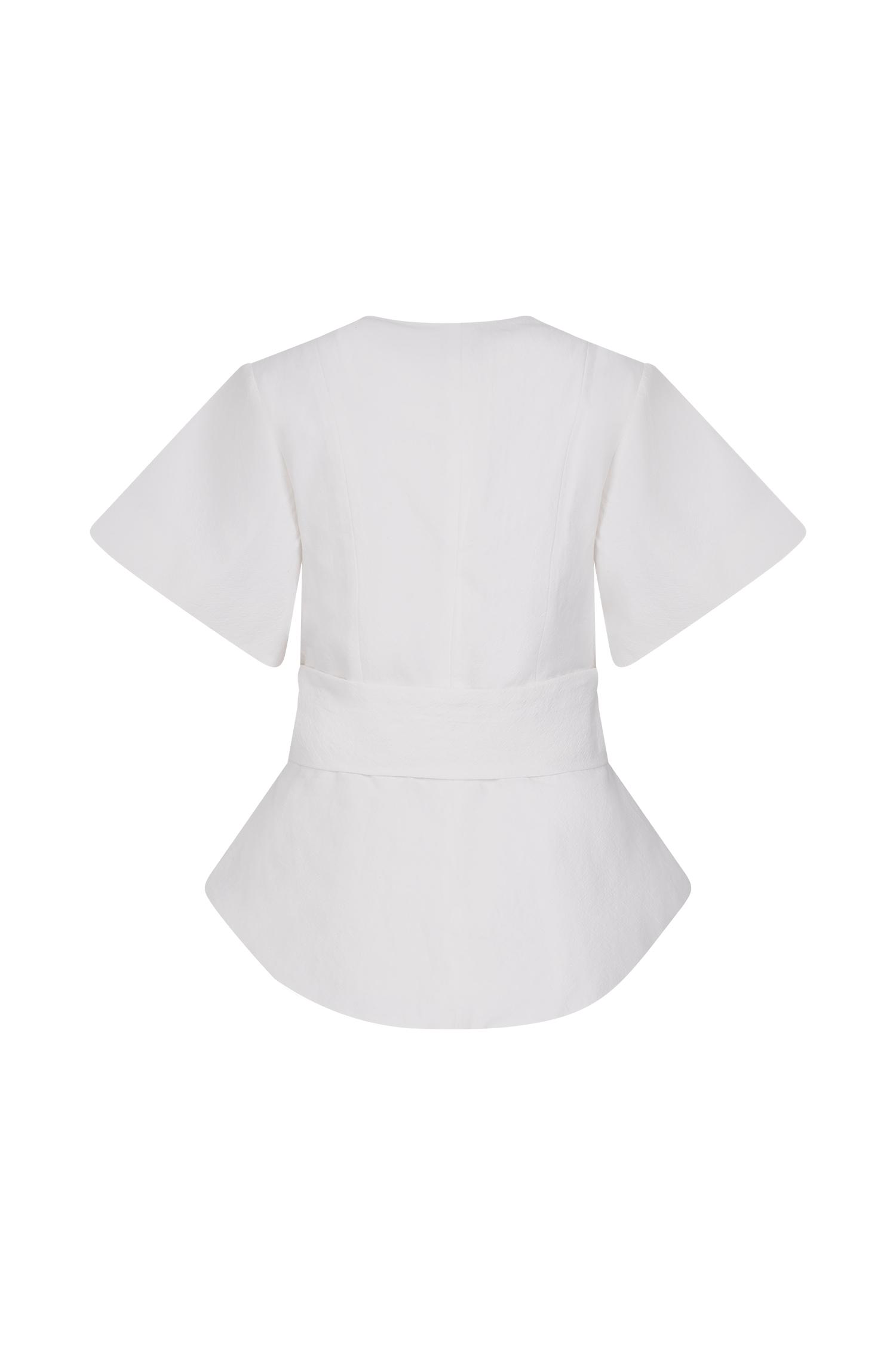Liberty Cotton Shortsleeve Top - White Product Image