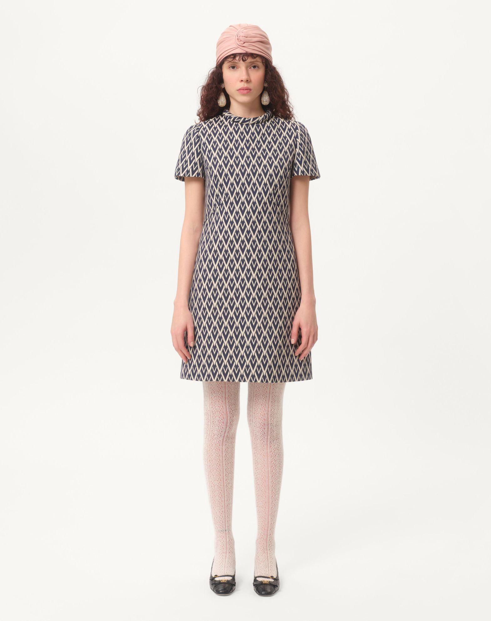 Short Dress In Toute La V Jacquard  Product Image