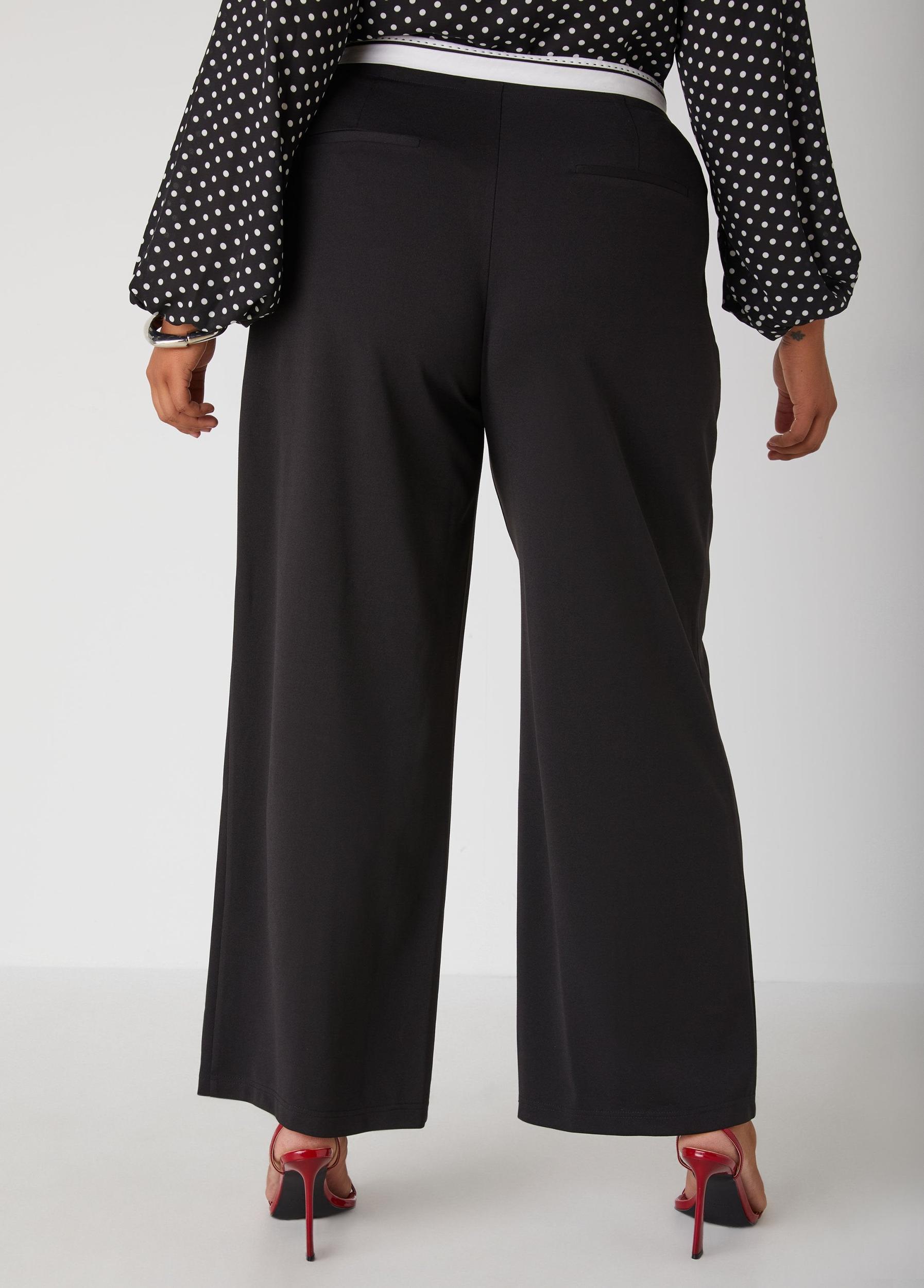 Poplin Trimmed Wide Leg Pants Product Image