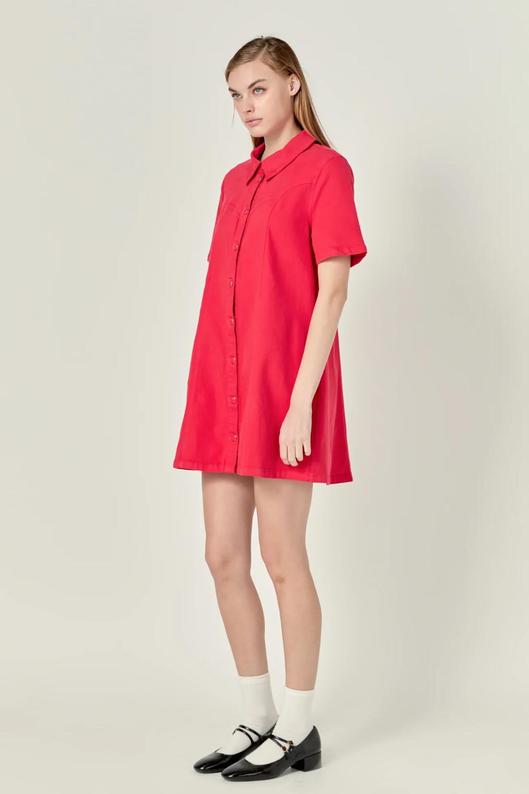 SS Denim Mini Dress Product Image