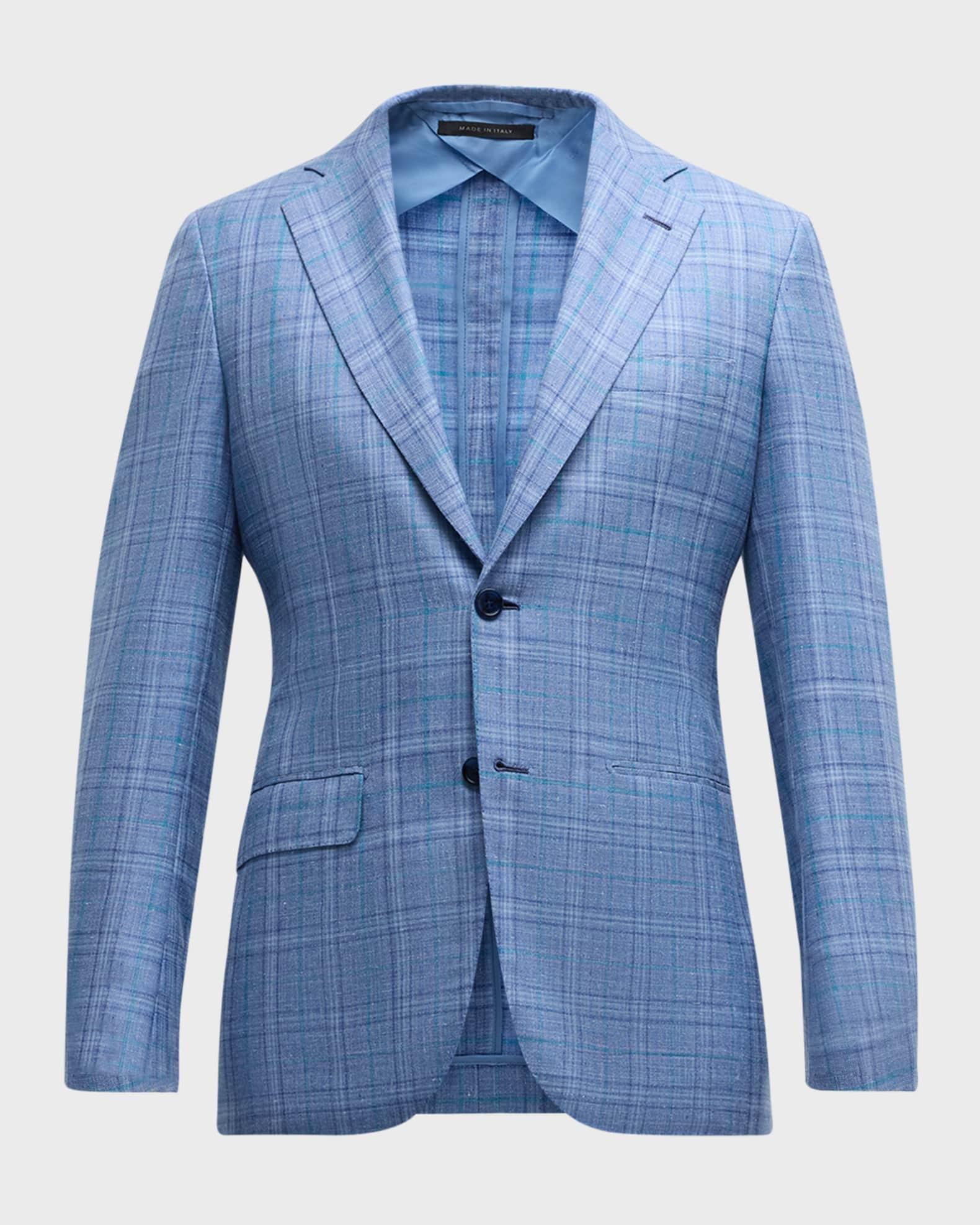 Men's Cashmere-Blend Plaid Sport Coat Product Image