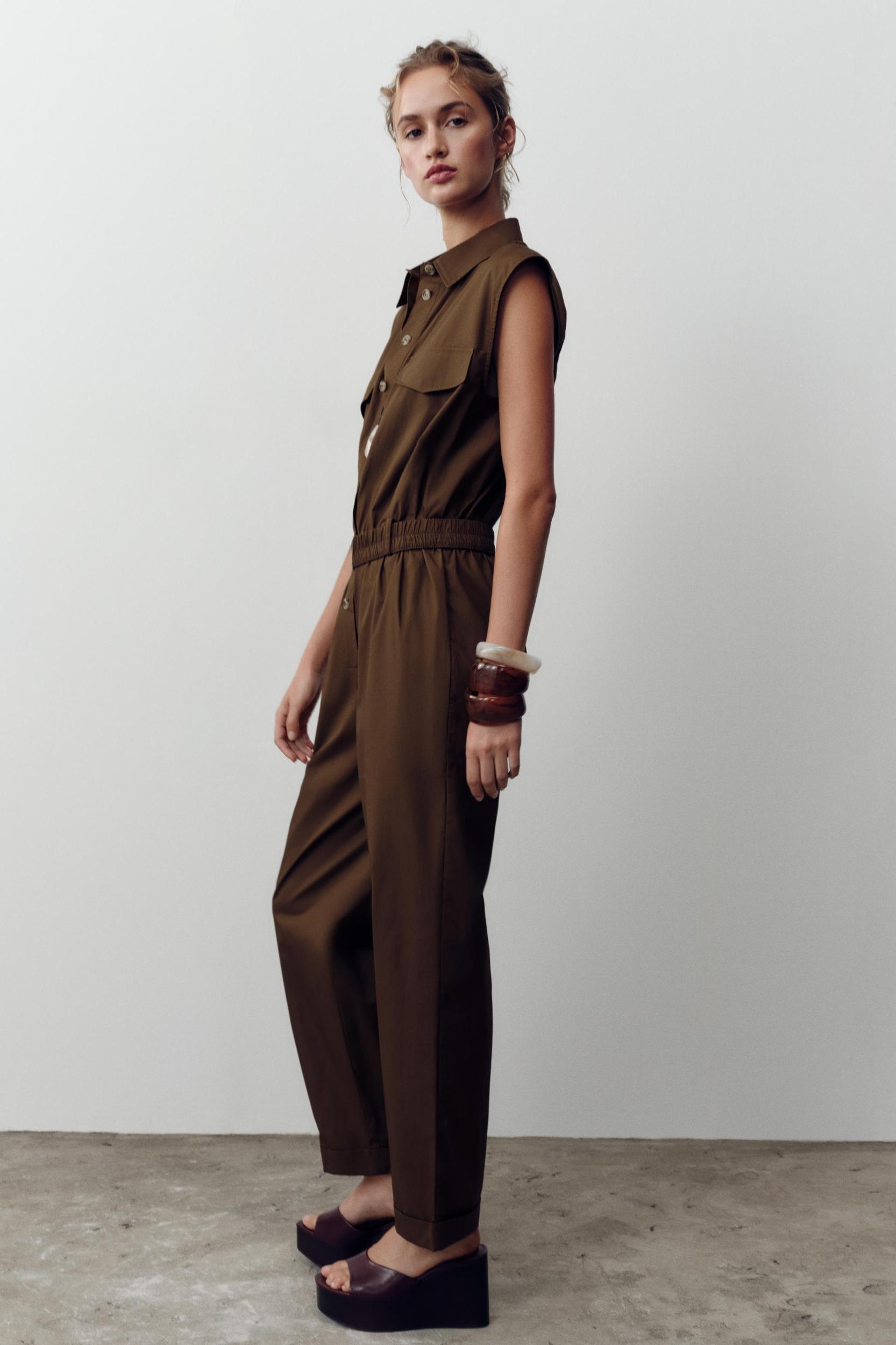 LONG POPLIN JUMPSUIT Product Image