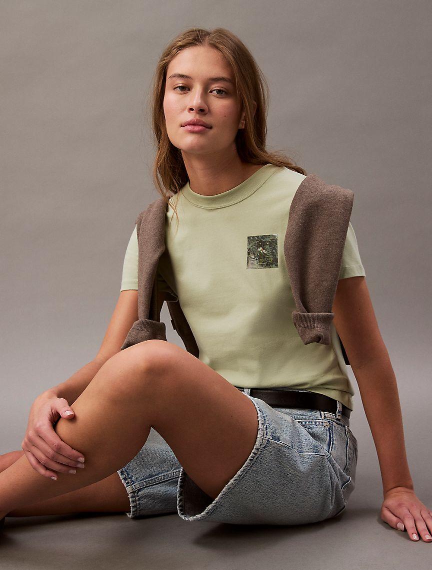 Floral Monogram Logo Graphic Slim T-Shirt Product Image