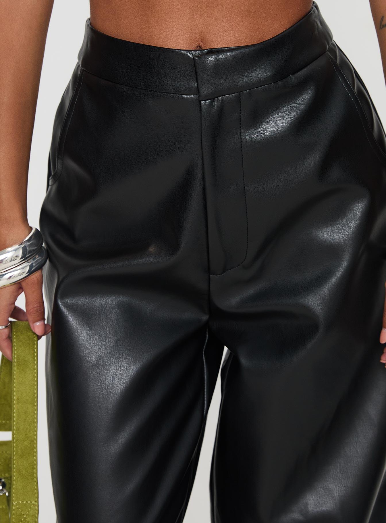 Tempted Faux Leather Pant Black Product Image