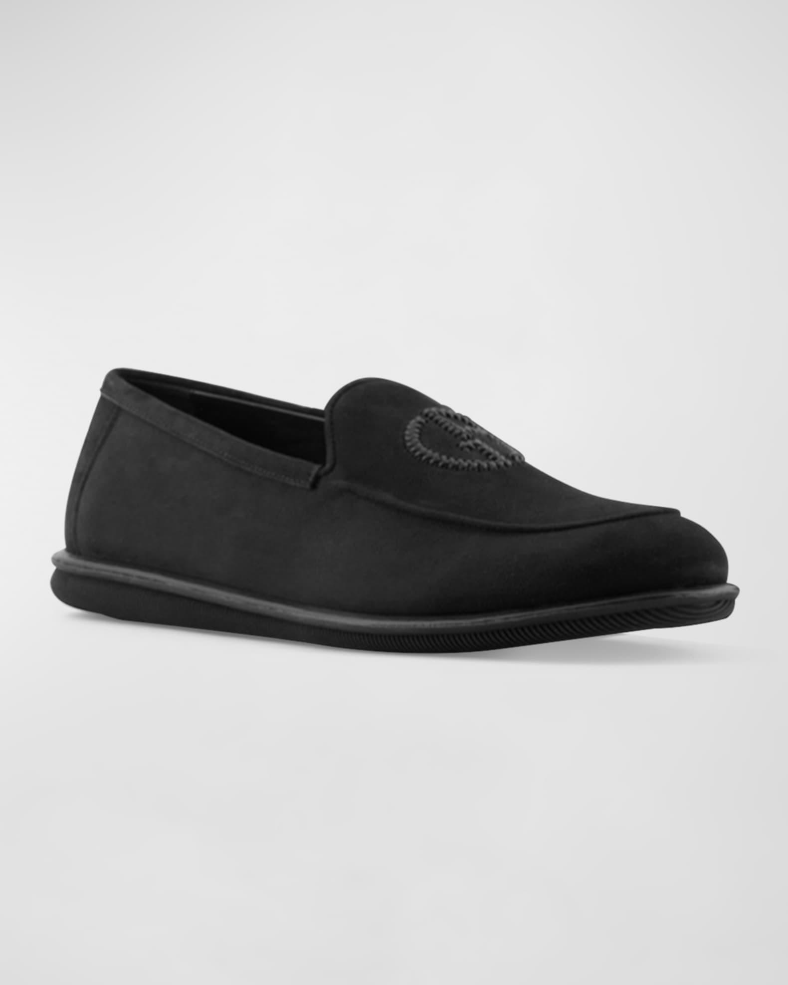Men's Suede Logo Slip-On Loafers Product Image