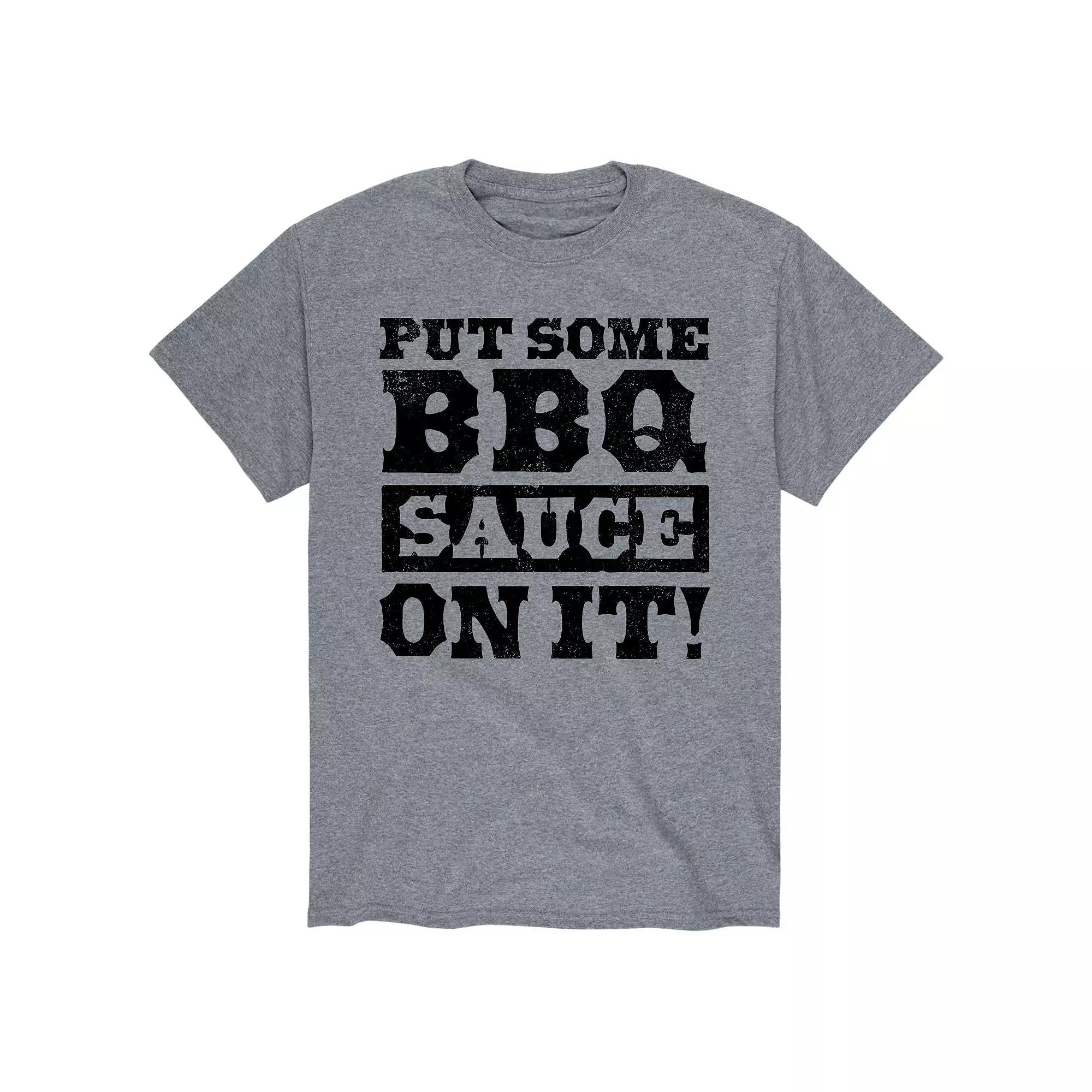 Men's Put Some BBQ Sauce On It Tee, Size: Large, Gray Product Image