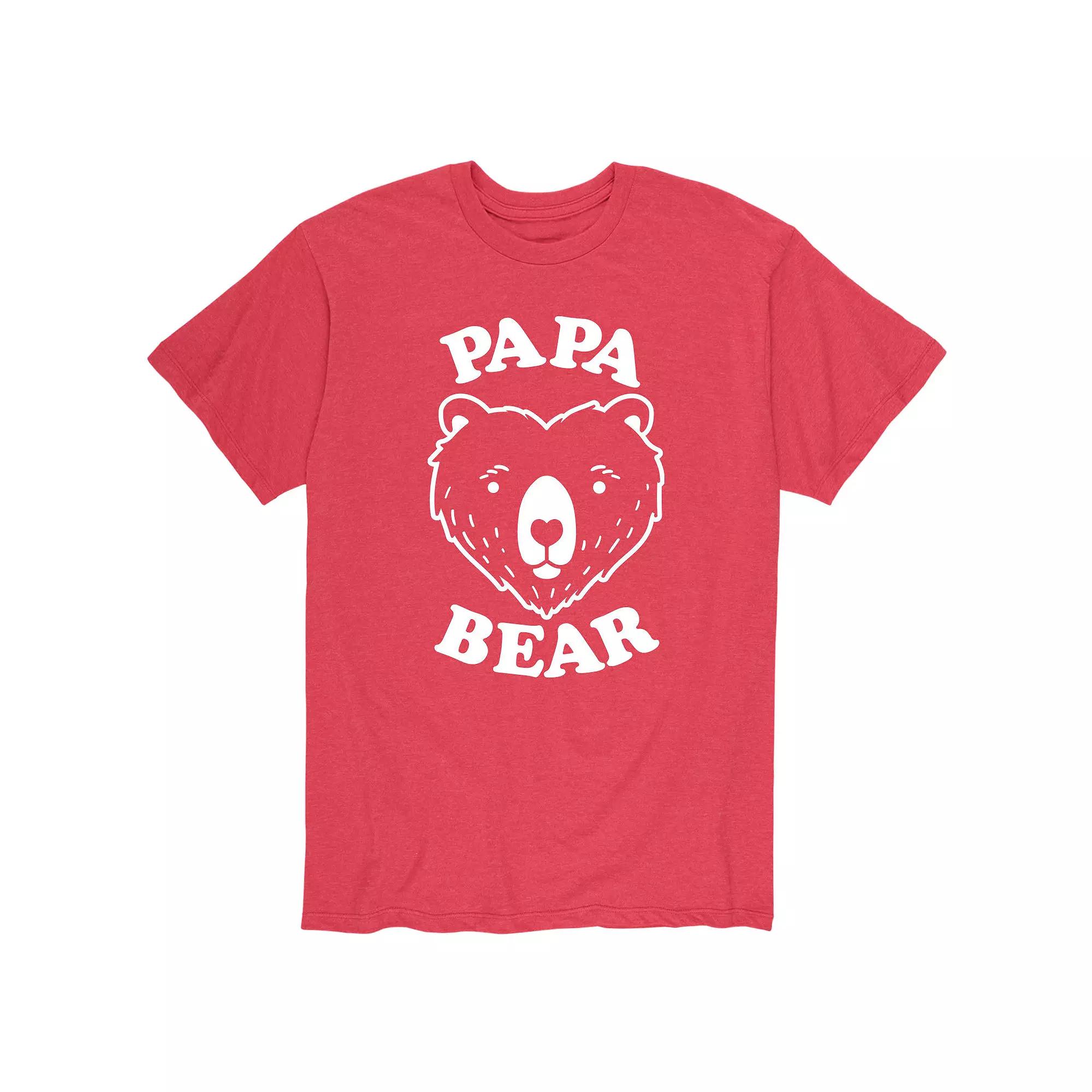 Men's Papa Bear Valentine's Day Graphic Tee,  Product Image