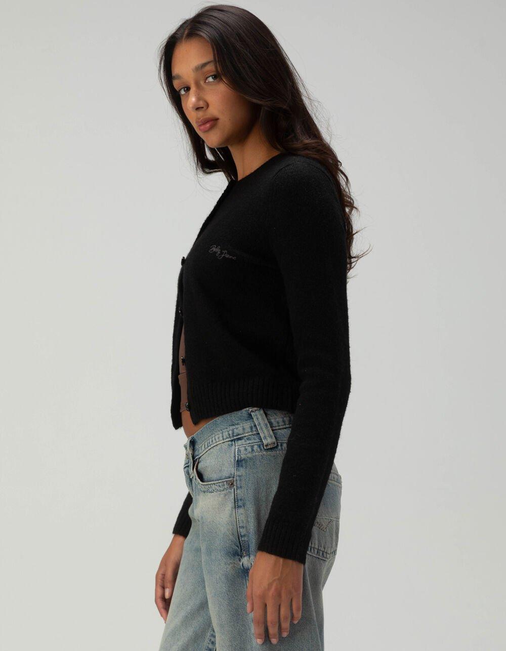 BDG Urban Outfitters Cozy Crewneck Womens Cardigan - BLACK Product Image