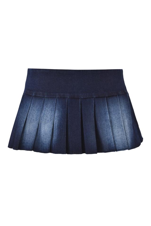 REMINI DENIM SKORT - DARK DENIM BLUE Product Image