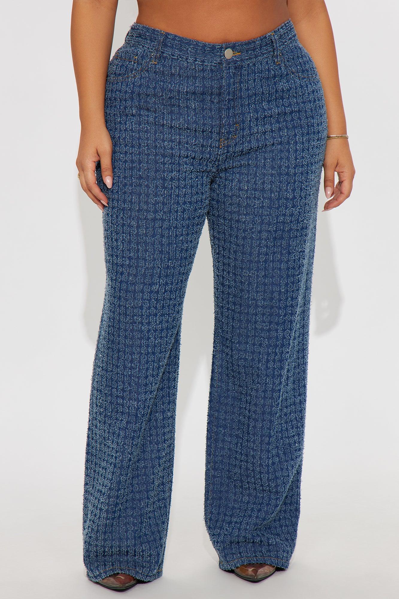 Madison Textured Straight Leg Jeans - Dark Wash Female Product Image