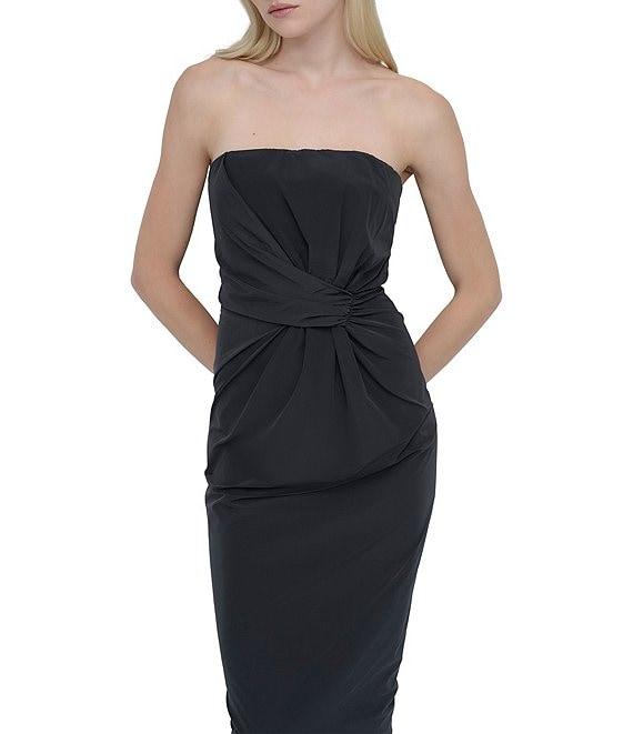 DKNY by Donna Karan Twisted Bodice Strapless Bodycon Midi Dress Product Image