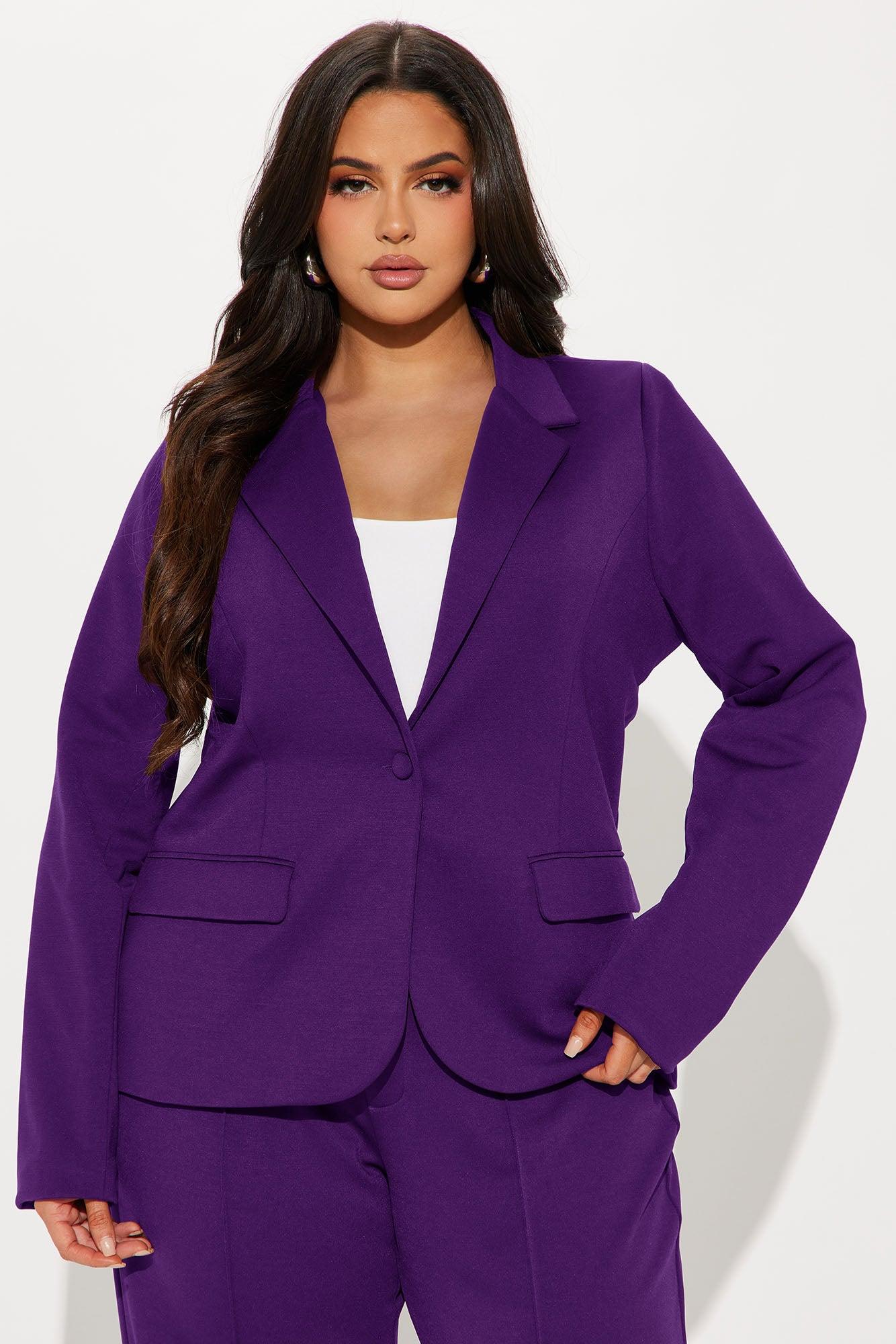 Business Per Usual Blazer Pant Set - Plum Female Product Image