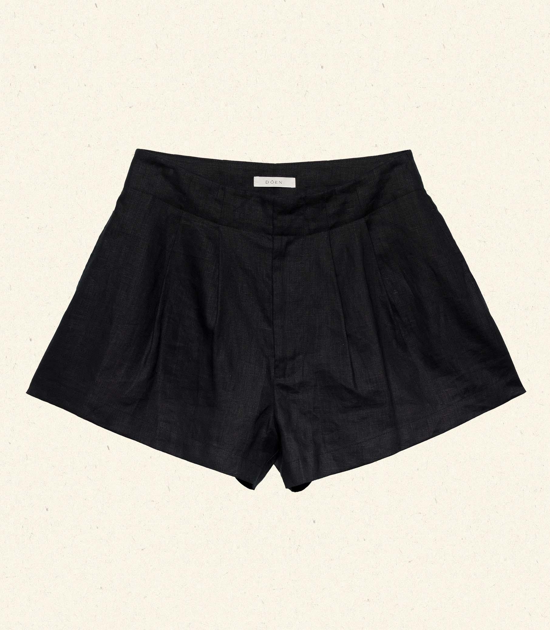 LARUE LINEN SHORT -- BLACK Product Image