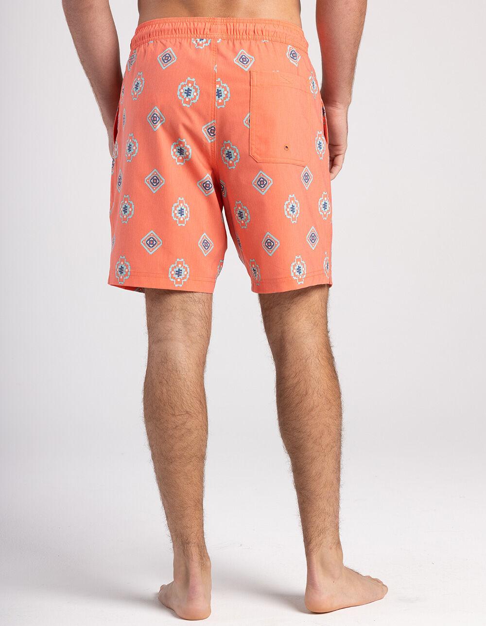 BLUE CROWN Drifter Mens 7" Swim Shorts - CORAL Product Image