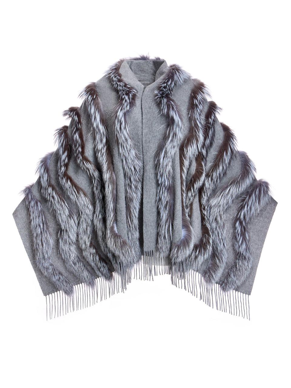 Julia & Stella Cashmere Stole With Fox Inserts Product Image