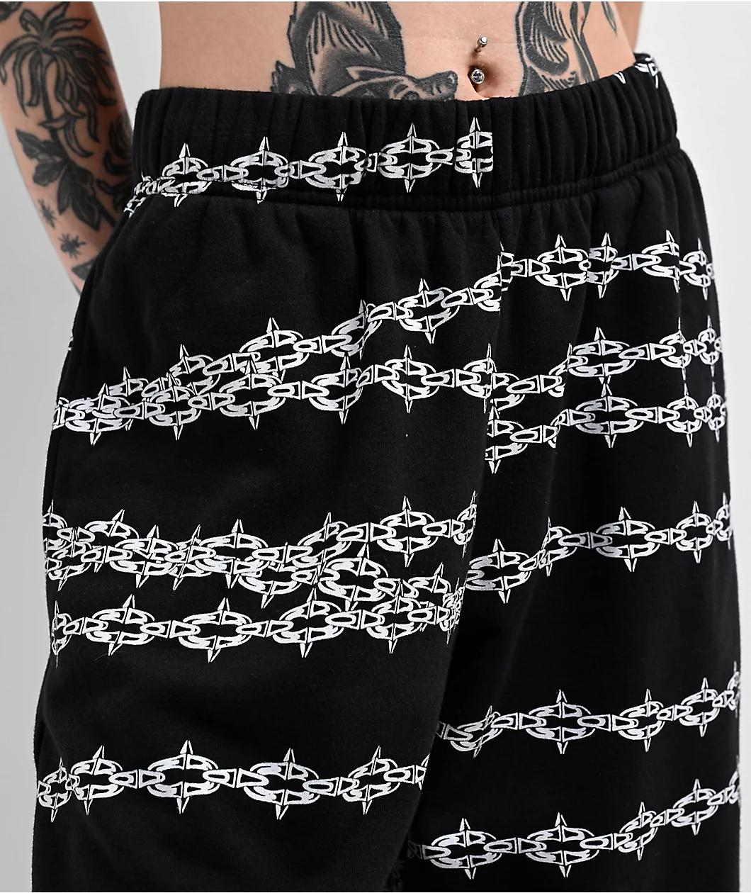 Lurking Class by Sketchy Tank Spiked Chain Black Sweatpants Product Image