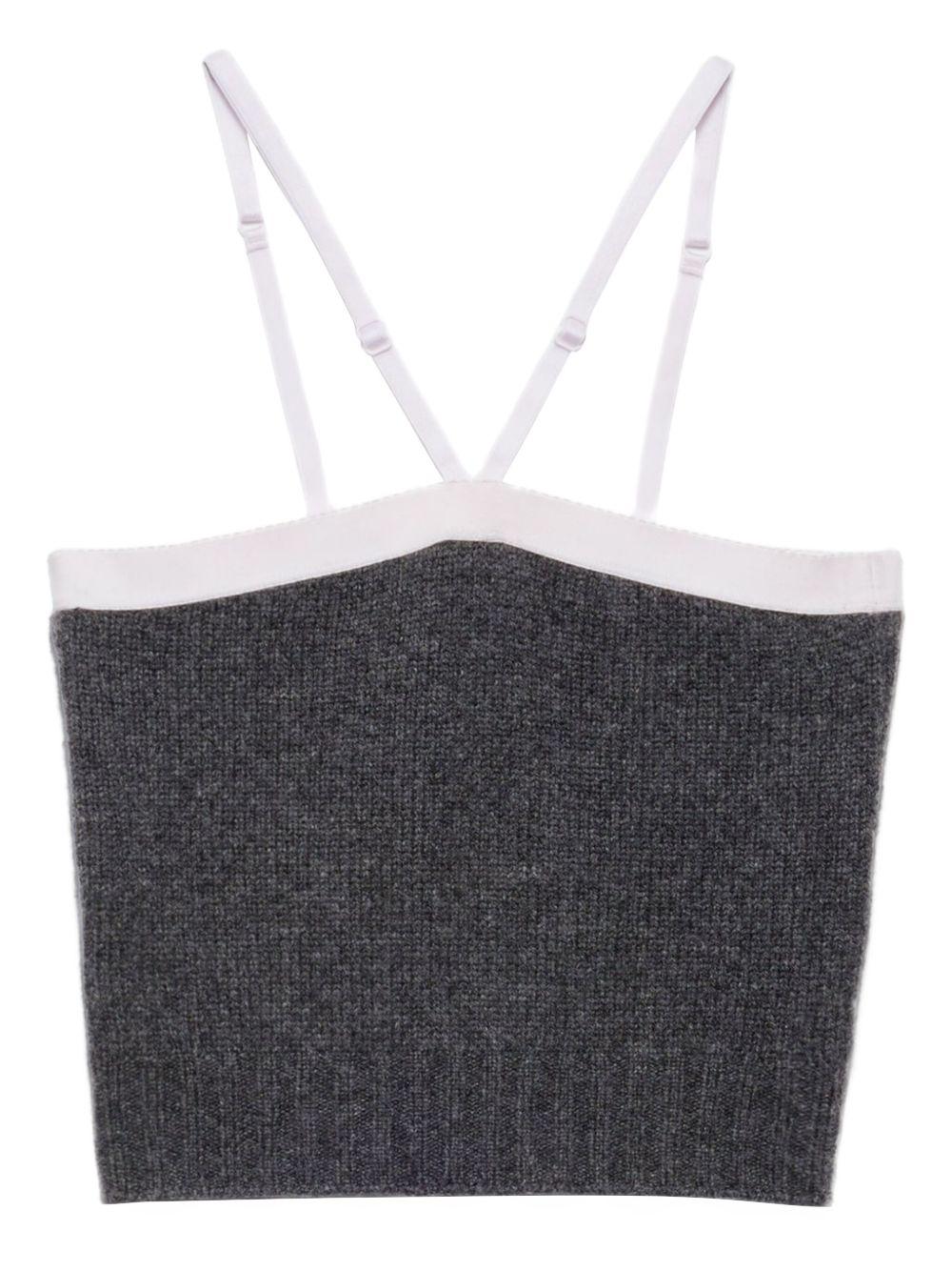 adjustable ribbed-knit top Product Image