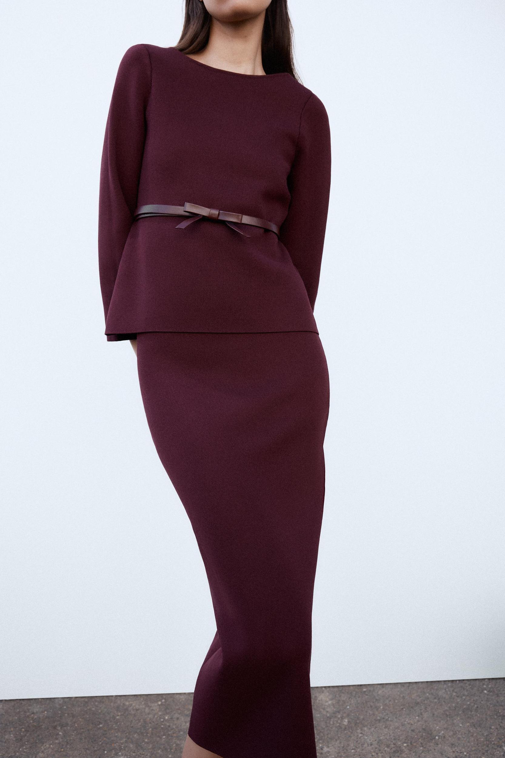 BASIC KNIT MIDI SKIRT Product Image