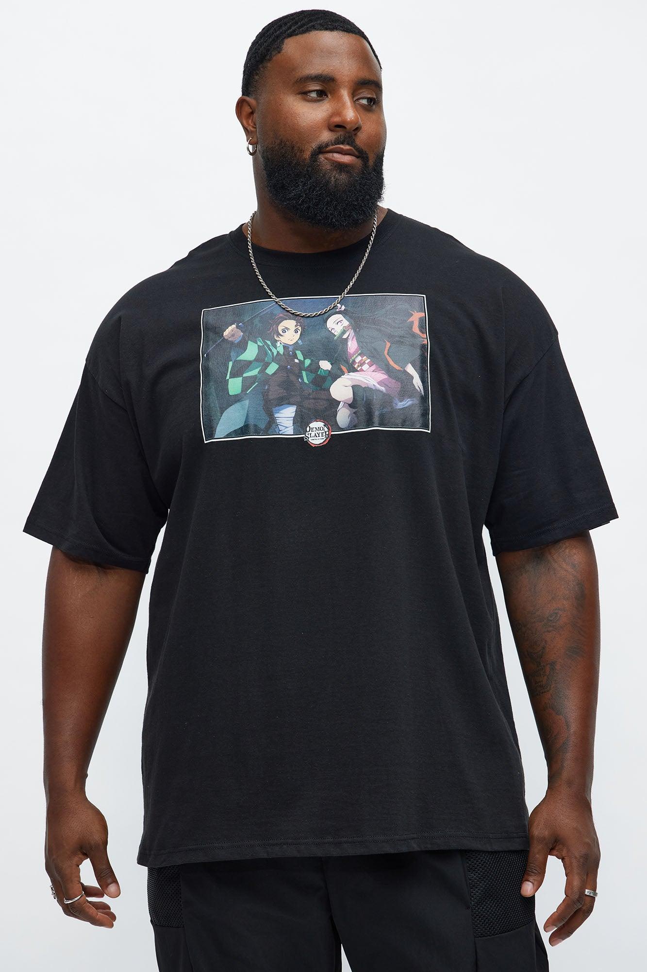 Demon Slayer Tanjiro And Nezuko Short Sleeve Tee - Black Male Product Image