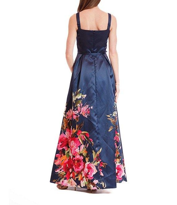 Julia Jordan Square Neck A-Line Floral Print Dress Product Image