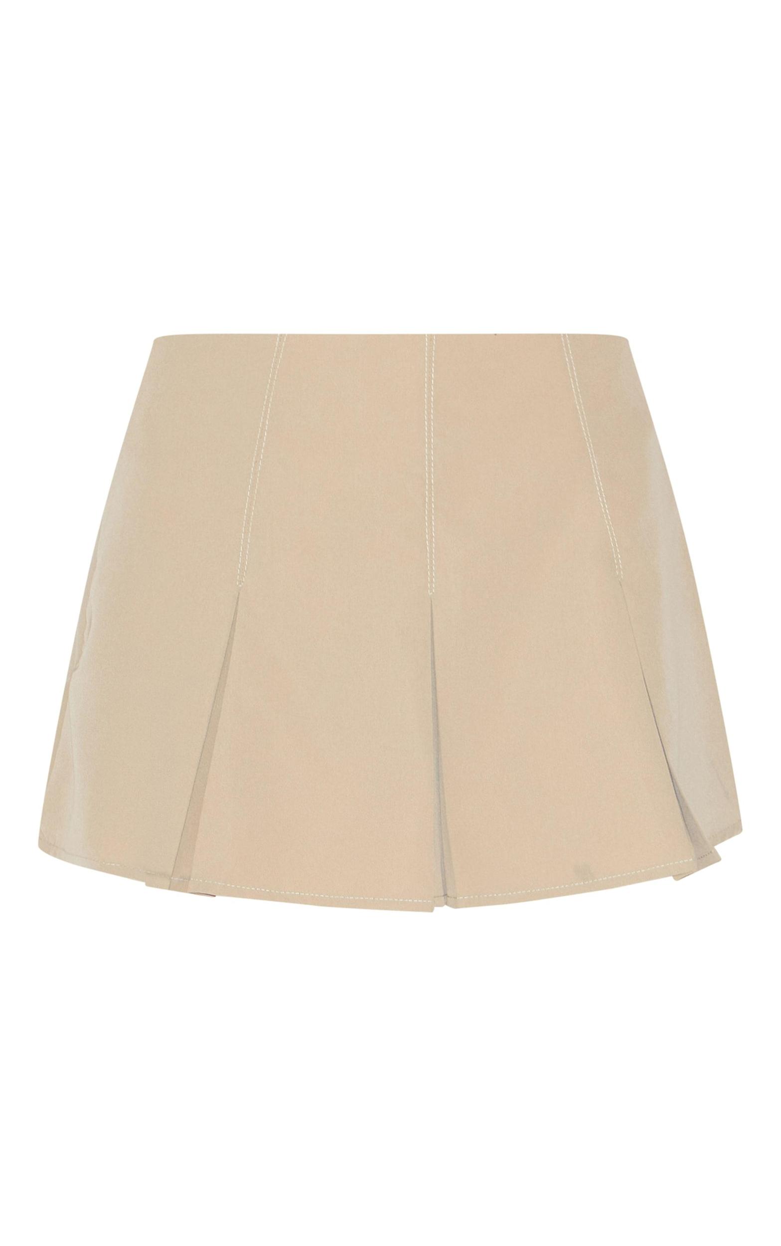 Clay Tailored Woven Box Pleat Skater Skort Product Image
