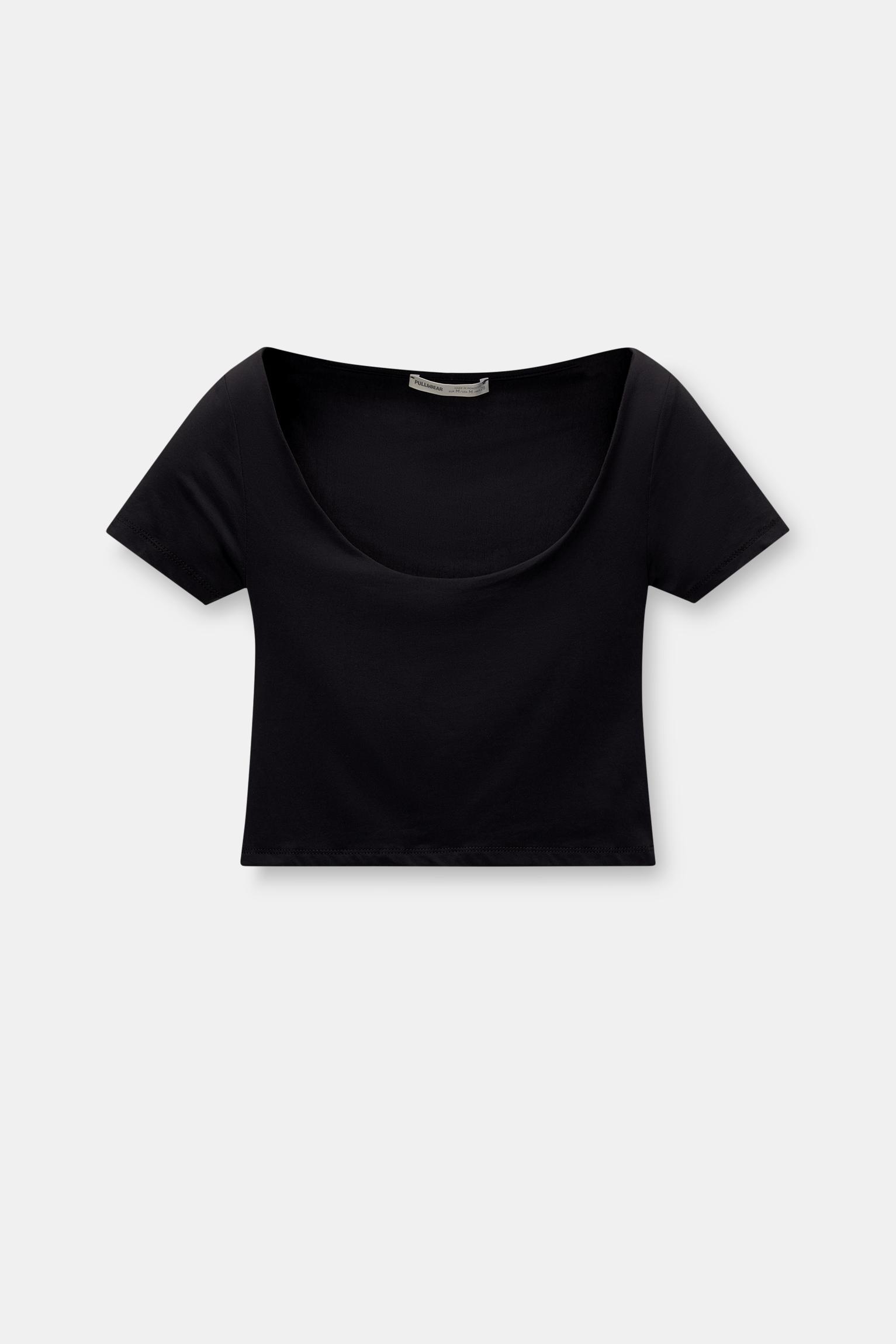 Cropped polyamide T-shirt Product Image