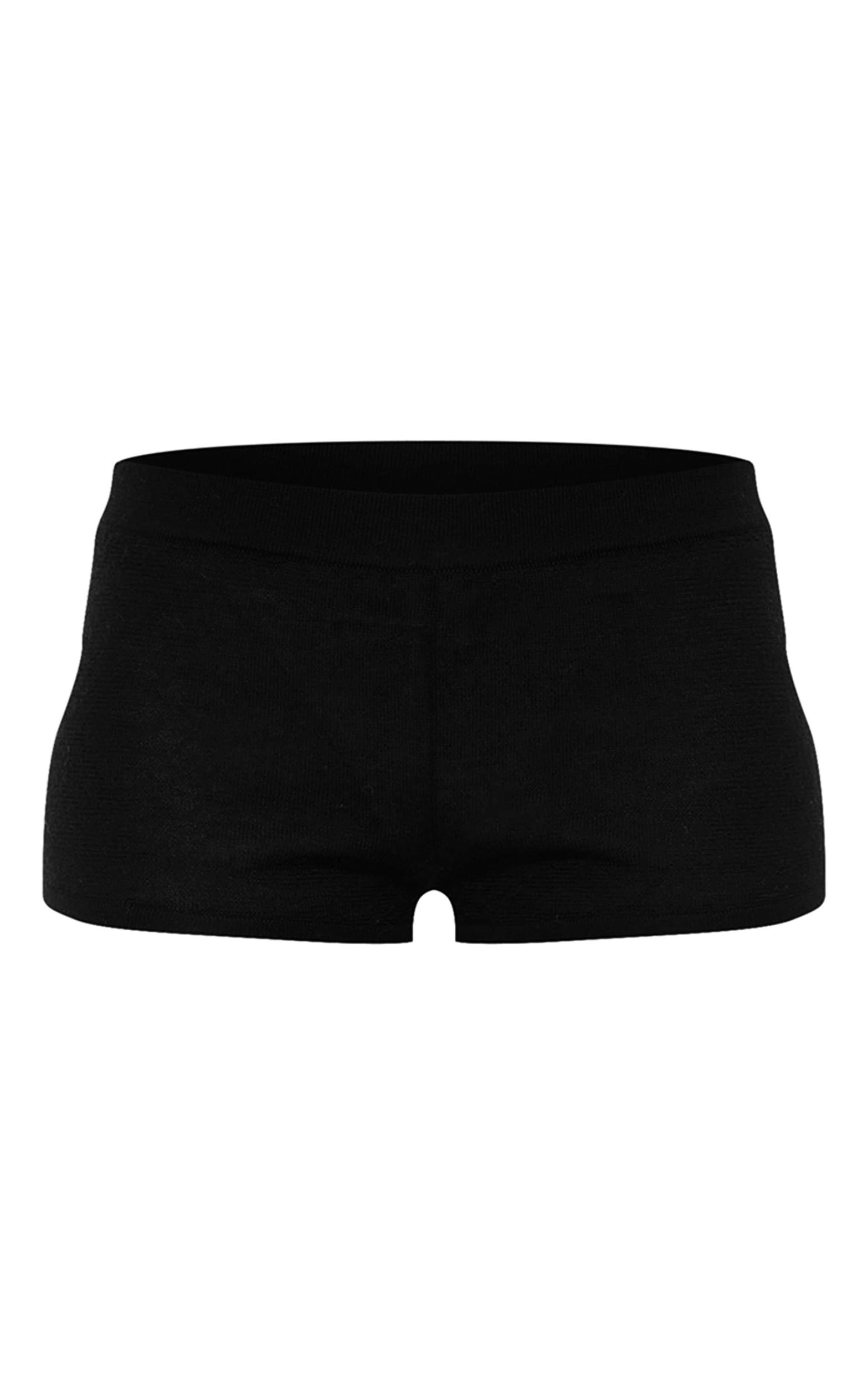 Black Sheer Knit Hot Pant Product Image