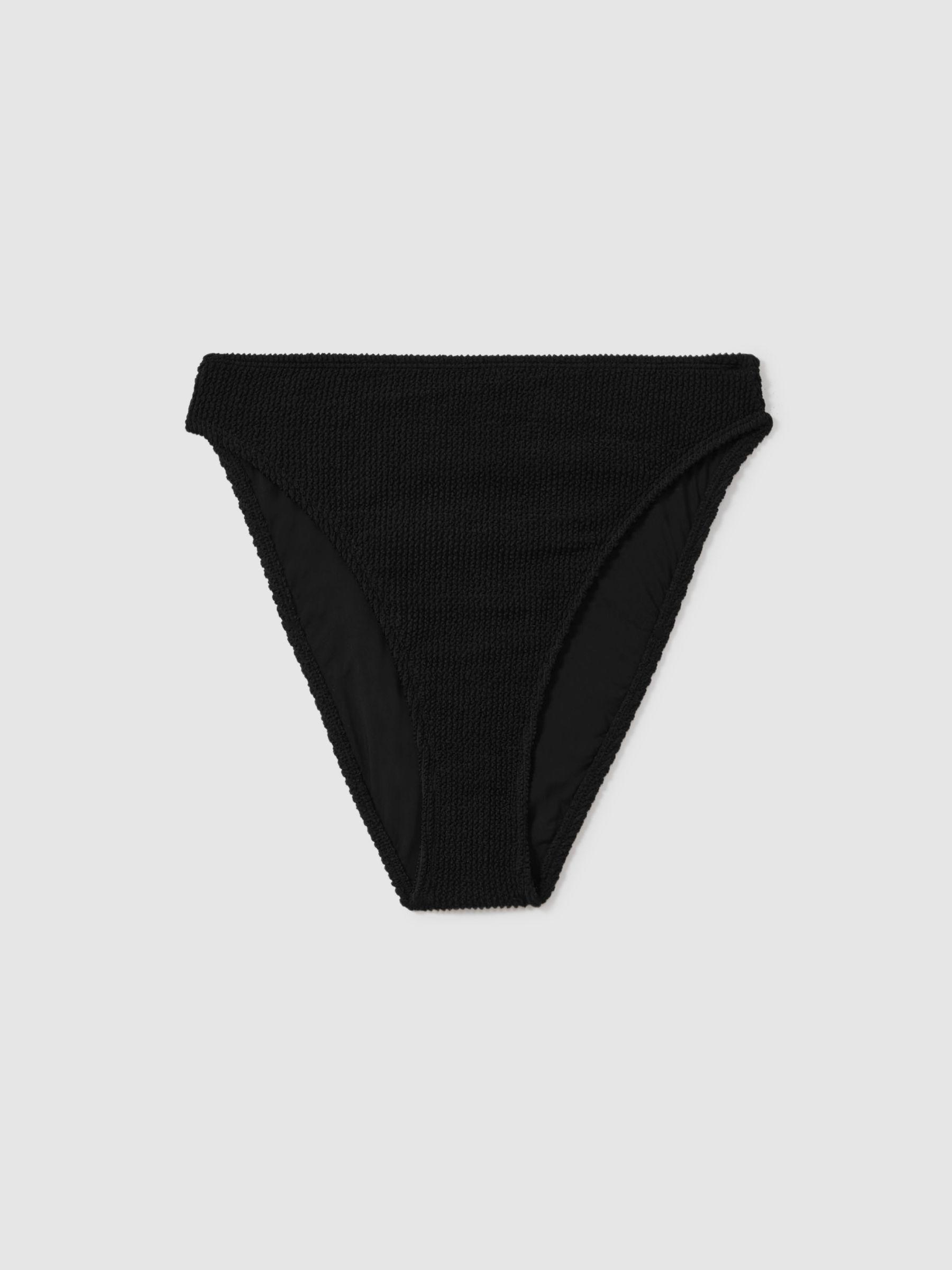 Good American Always Fits Textured Scoop Neck Bikini Top in Black Product Image